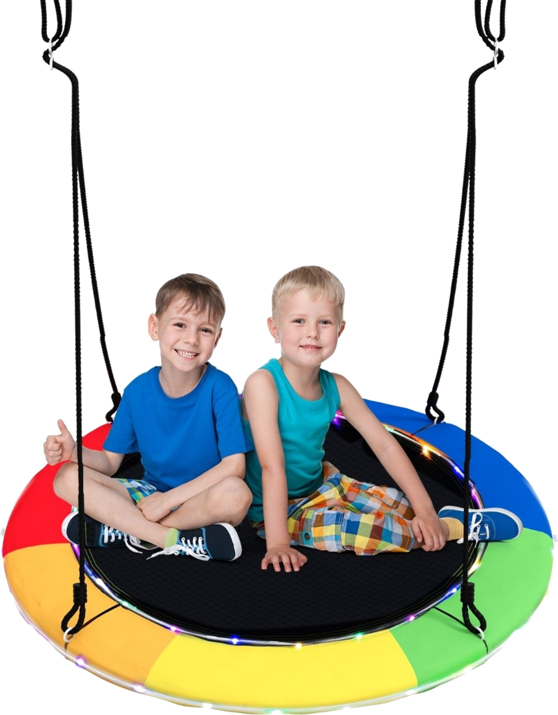 B2X, Saucer Swing With A Diameter Of 100 Cm Can Hold Up To 300 Kg Led Swing For Children  Adults Rainbow