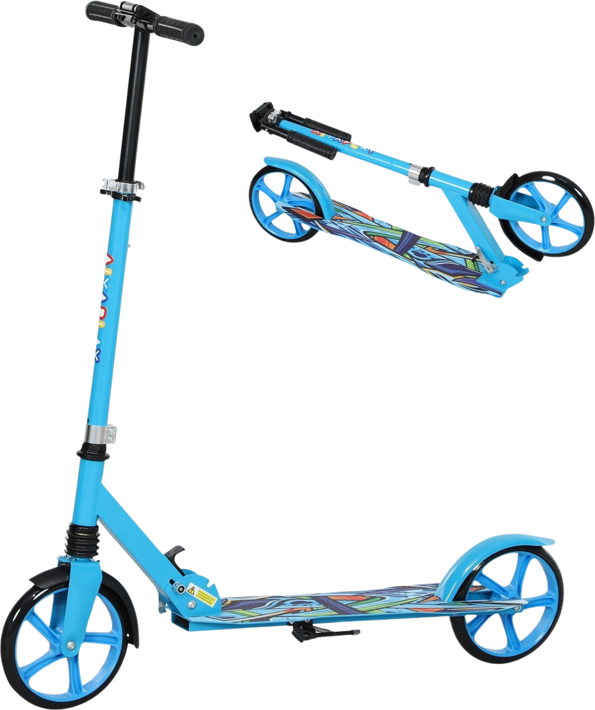 NORTHIX, Scooter Children's Foldable Children's Scooter With Adjustable Handlebar Height, 2 Large Wheels, Rea