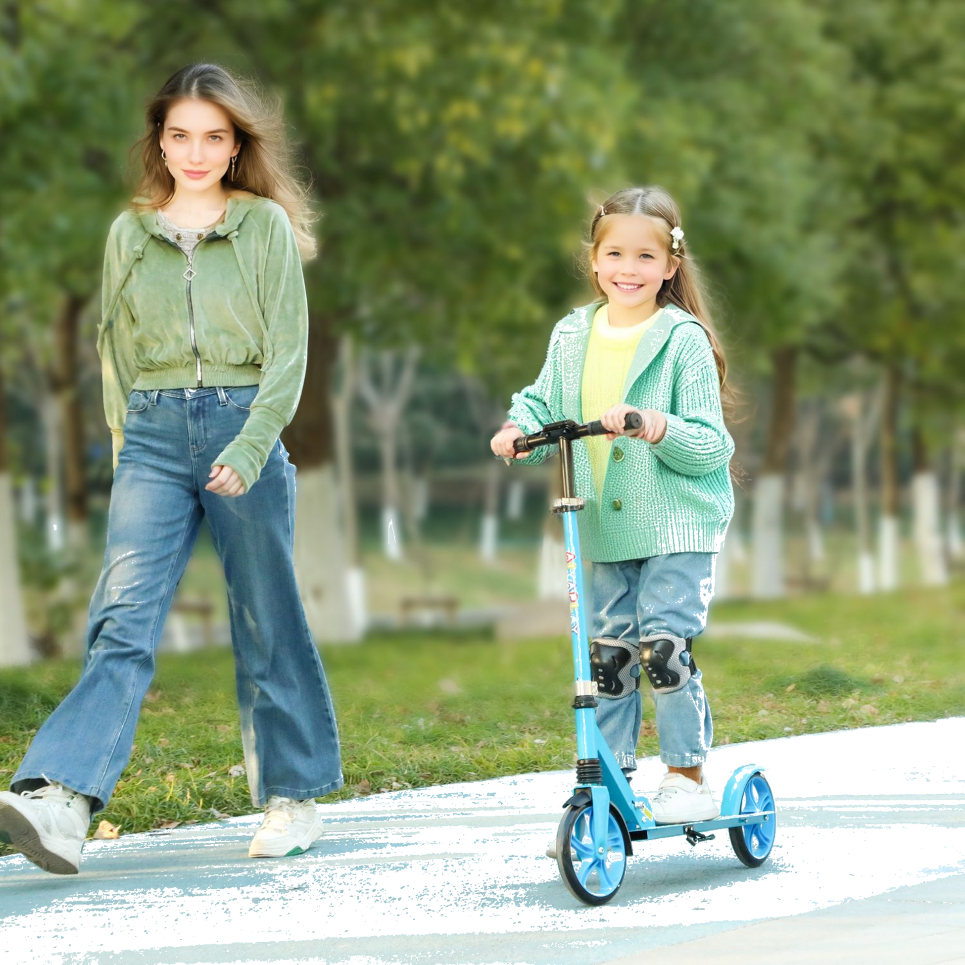 NORTHIX, Scooter Children's Foldable Children's Scooter With Adjustable Handlebar Height, 2 Large Wheels, Rea