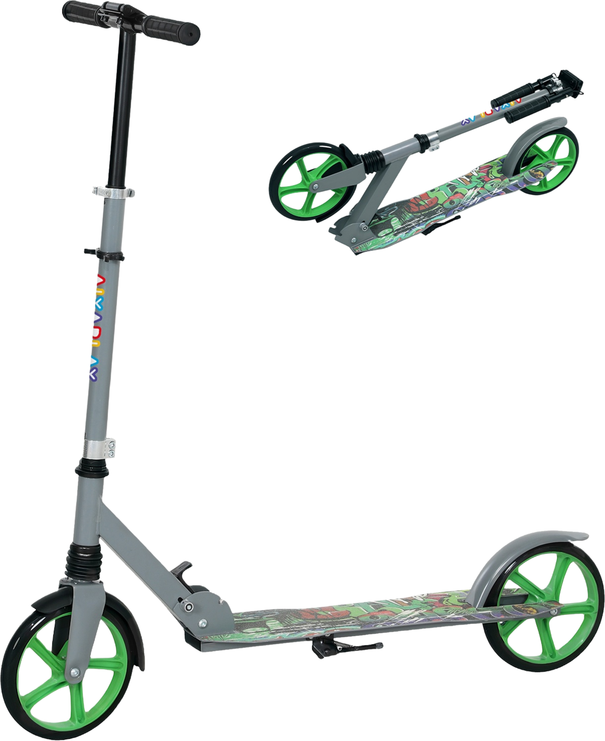 NORTHIX, Scooter Children's Foldable Children's Scooter With Adjustable Handlebar Height, 2 Large Wheels, Rea