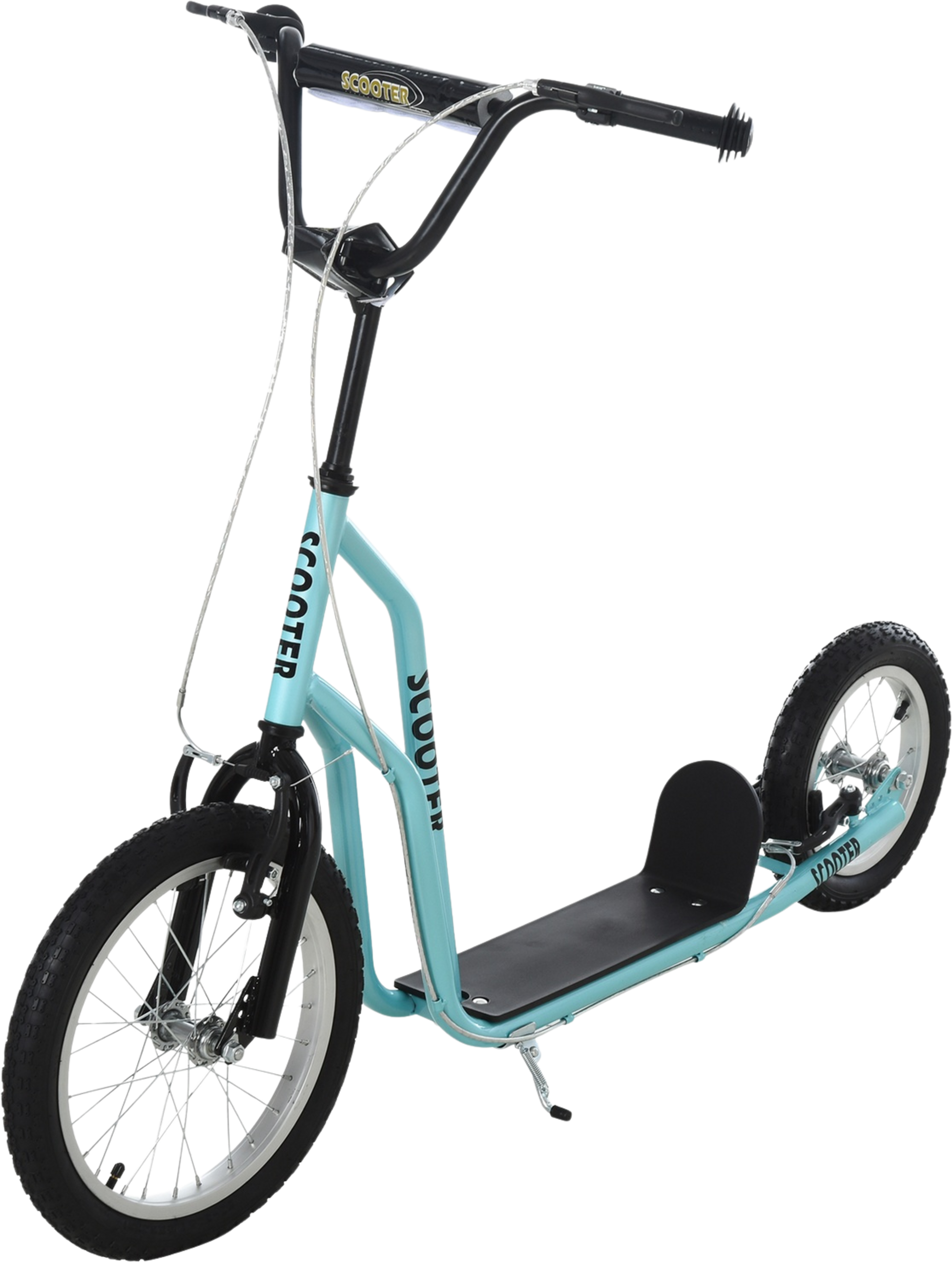 NORTHIX, Scooter Children's Scooter From 5 Years, Kickboard With Pneumatic Tires 16/12 Inches, Blue, 135 X 58
