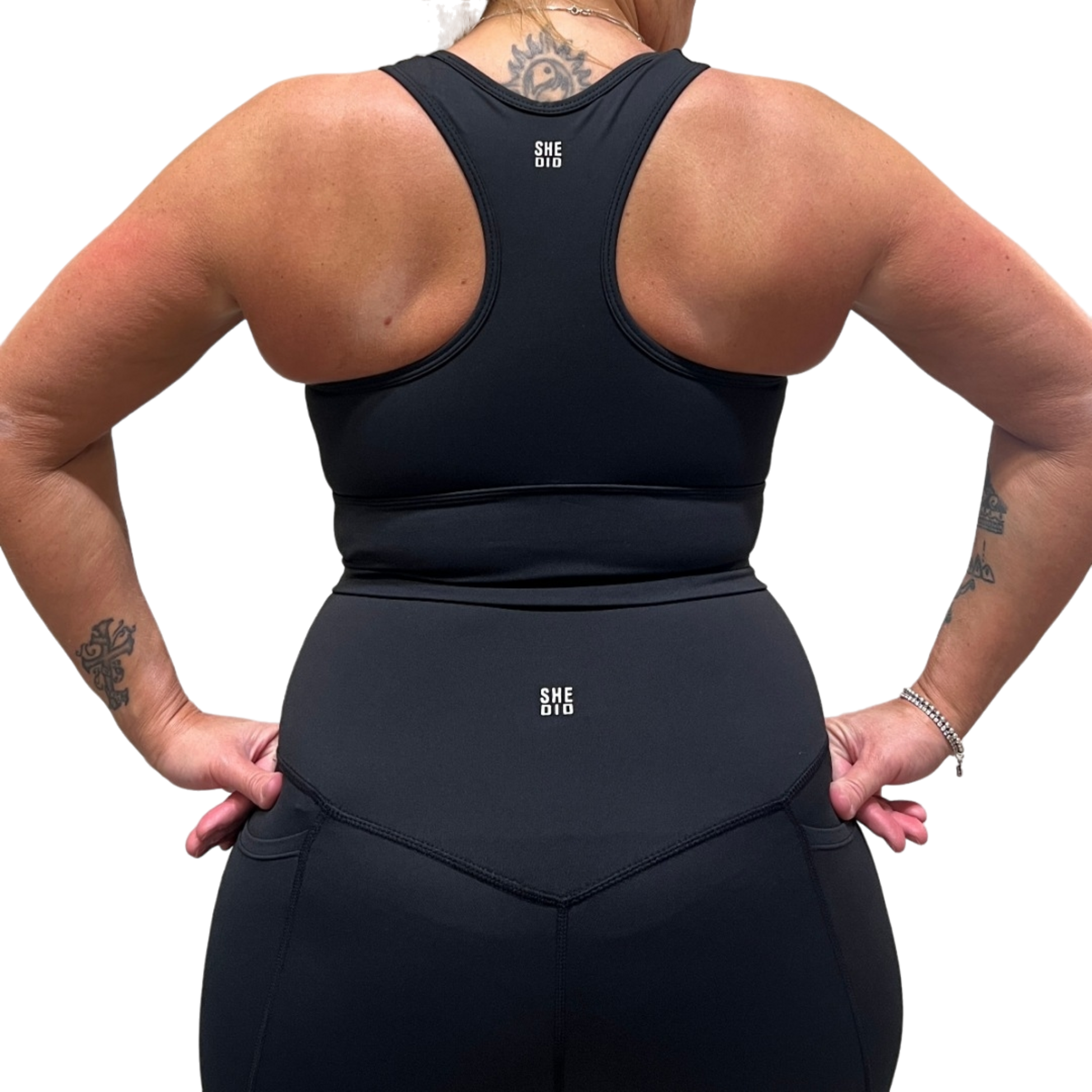 SHE DID, Scrunch Sport-bh Svart