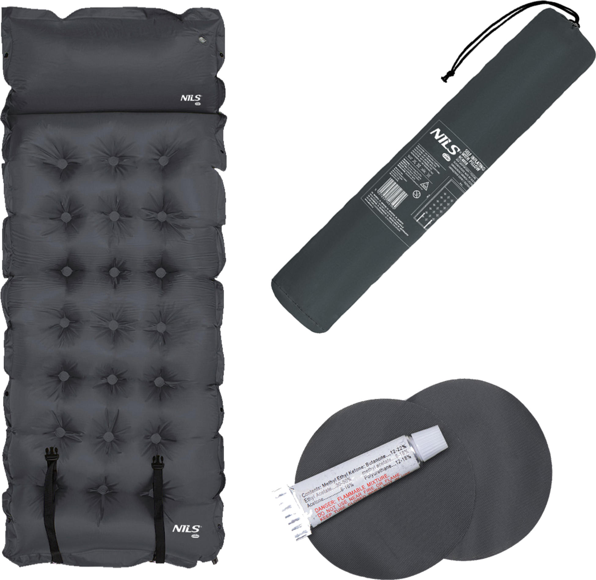 NORTHIX, Self-inflating Camping Mat, Dark Grey