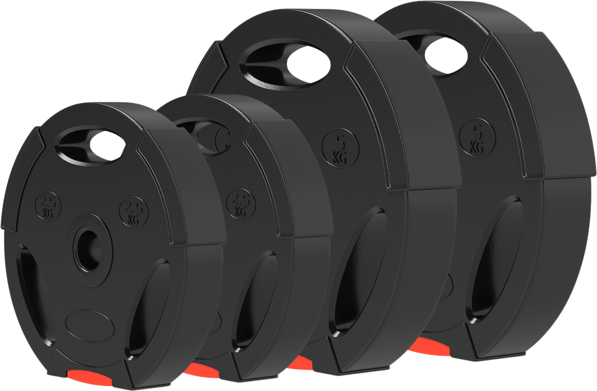 NORTHIX, Set Of 4 Dumbbell Weights, 2 X 2.5 Kg/5kg Weights, Weight Plate Set, Weight Plates For 2.5 Cm Dumbbe