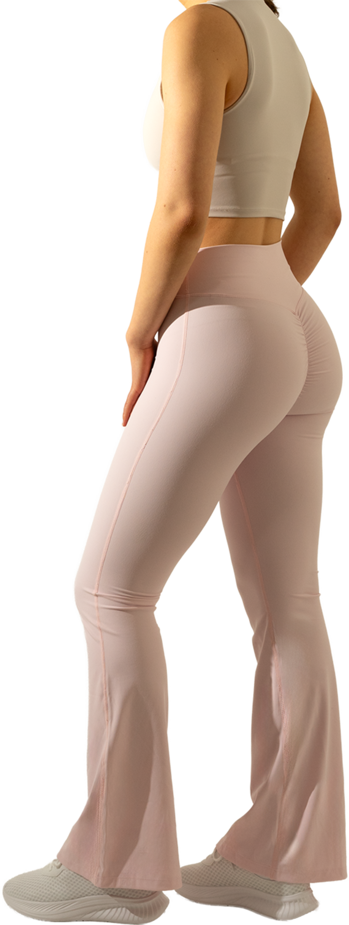 OYOJ, Shape Flared Scrunch Tights - Pink