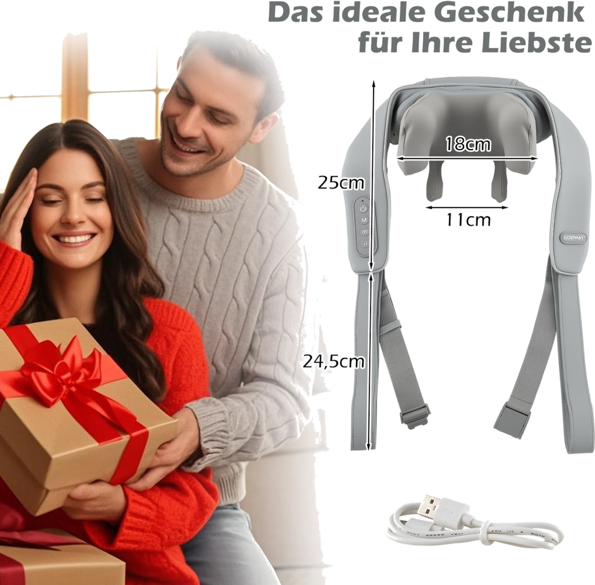 NORTHIX, Shiatsu Neck And Shoulder Massager, 4d Deep Tissue, Wireless