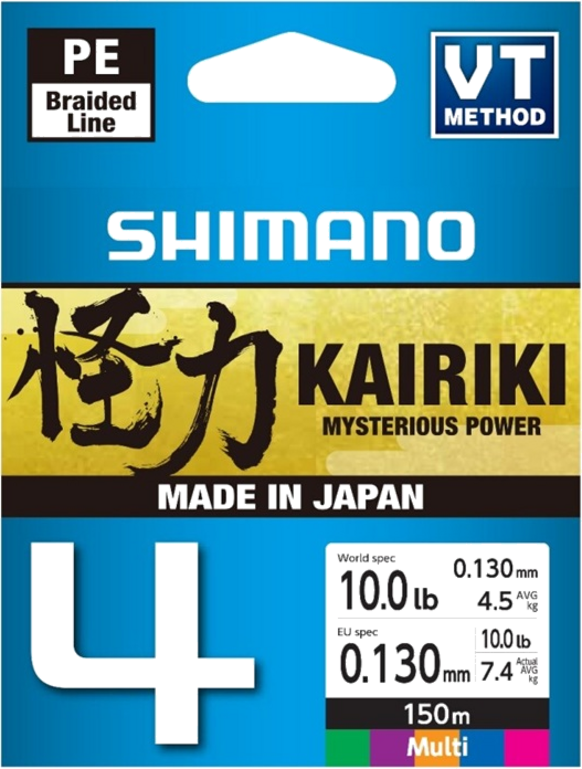 SHIMANO, Shimano Line Kairiki 4 150m 0.13mm 7.4kg Multi Color