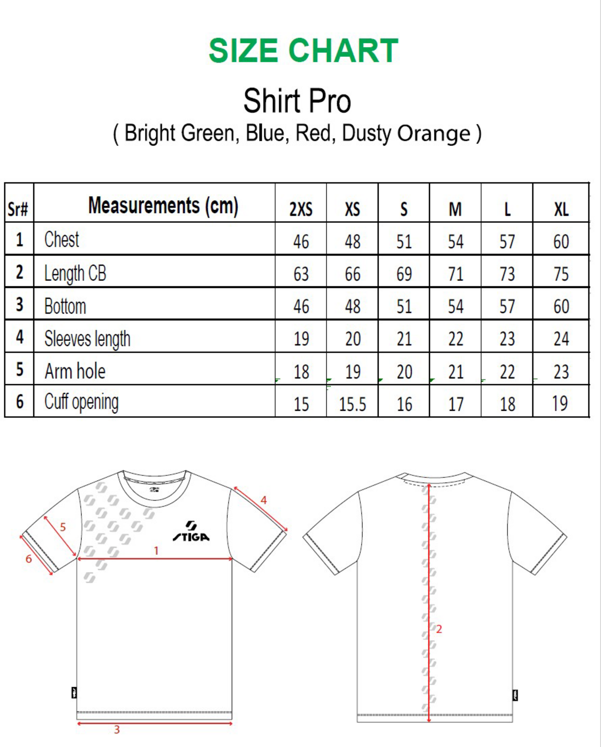 STIGA, Shirt Pro Bright Green