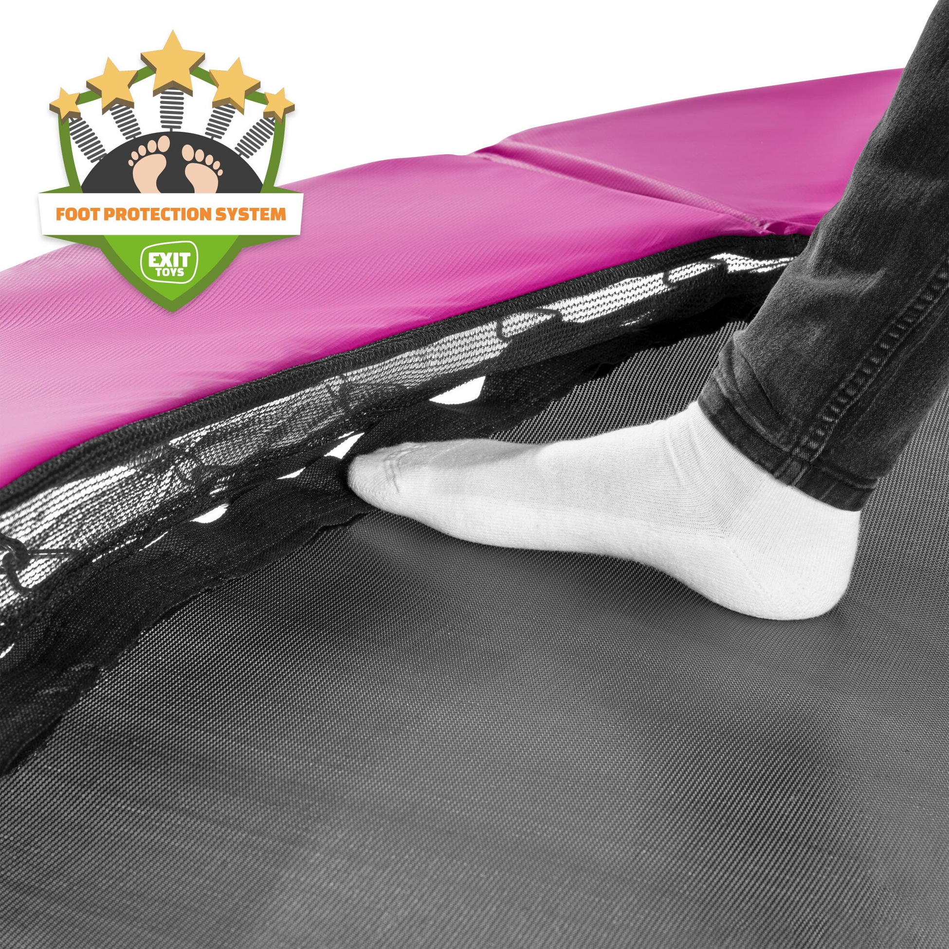 EXIT, Silhouette Nedgrävd Sport-studsmatta Ø305cm - Rosa