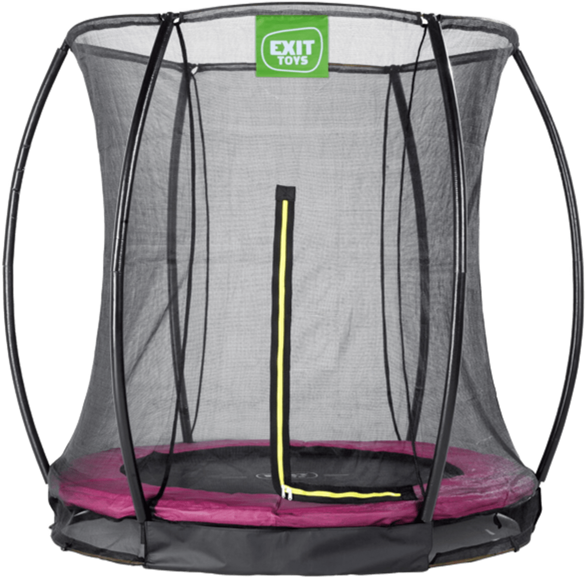 EXIT, Silhouette Nedgrävd Studsmatta Ø183cm Med Skyddsnät - Rosa