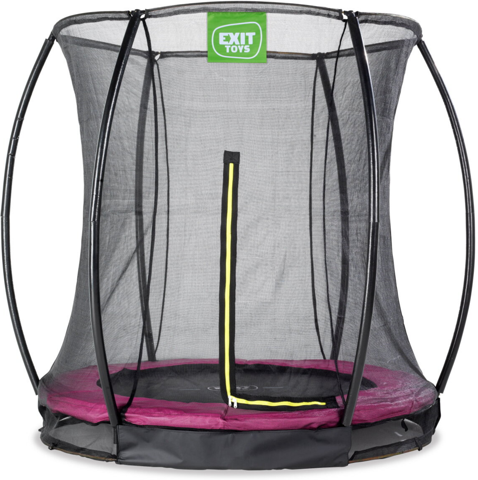 EXIT, Silhouette Nedgrävd Studsmatta Ø183cm Med Skyddsnät - Rosa