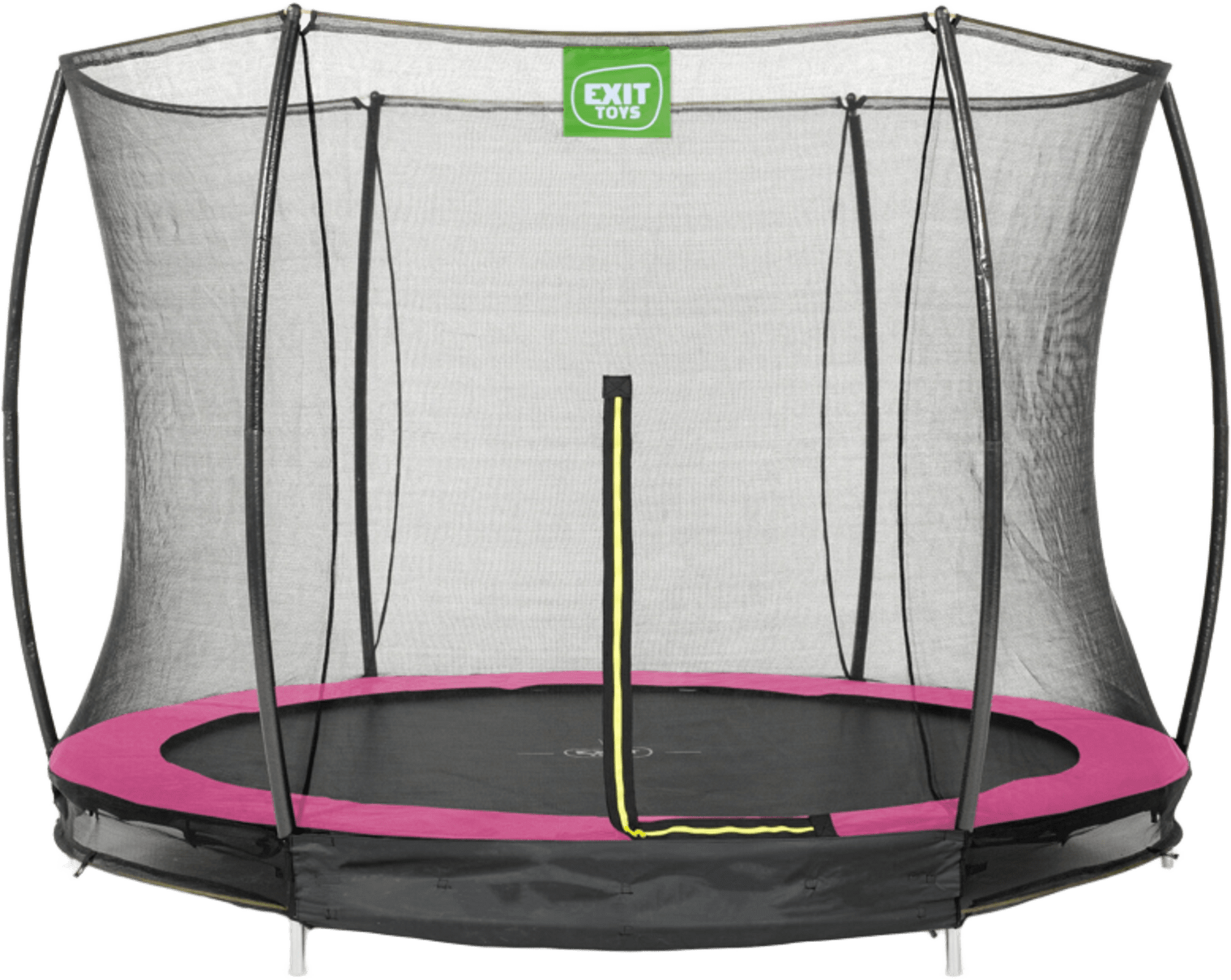 EXIT, Silhouette Nedgrävd Studsmatta Ø244cm Med Skyddsnät - Rosa