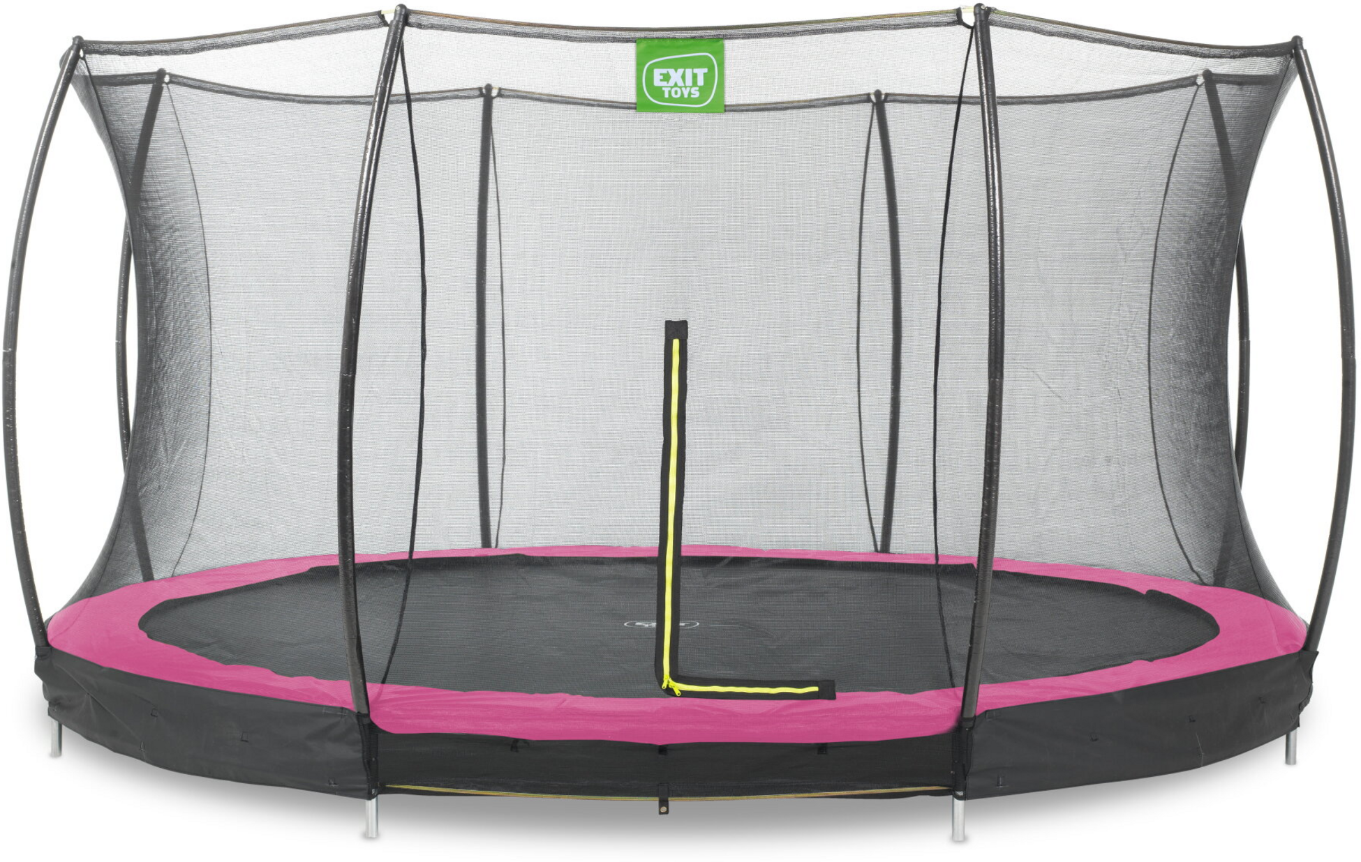 EXIT, Silhouette Nedgr&auml;vd Studsmatta &Oslash;366cm Med Skyddsn&auml;t - Rosa
