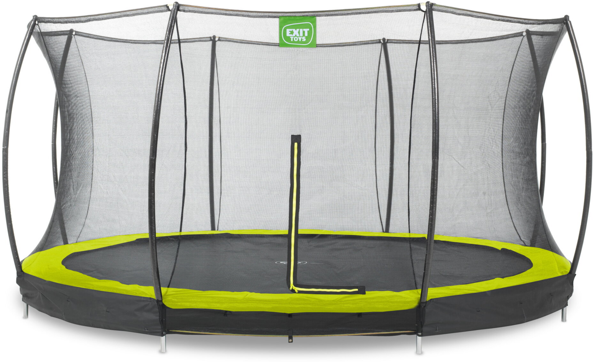 EXIT, Silhouette Nedgr&auml;vd Studsmatta &Oslash;427cm Med Skyddsn&auml;t - Gr&ouml;n