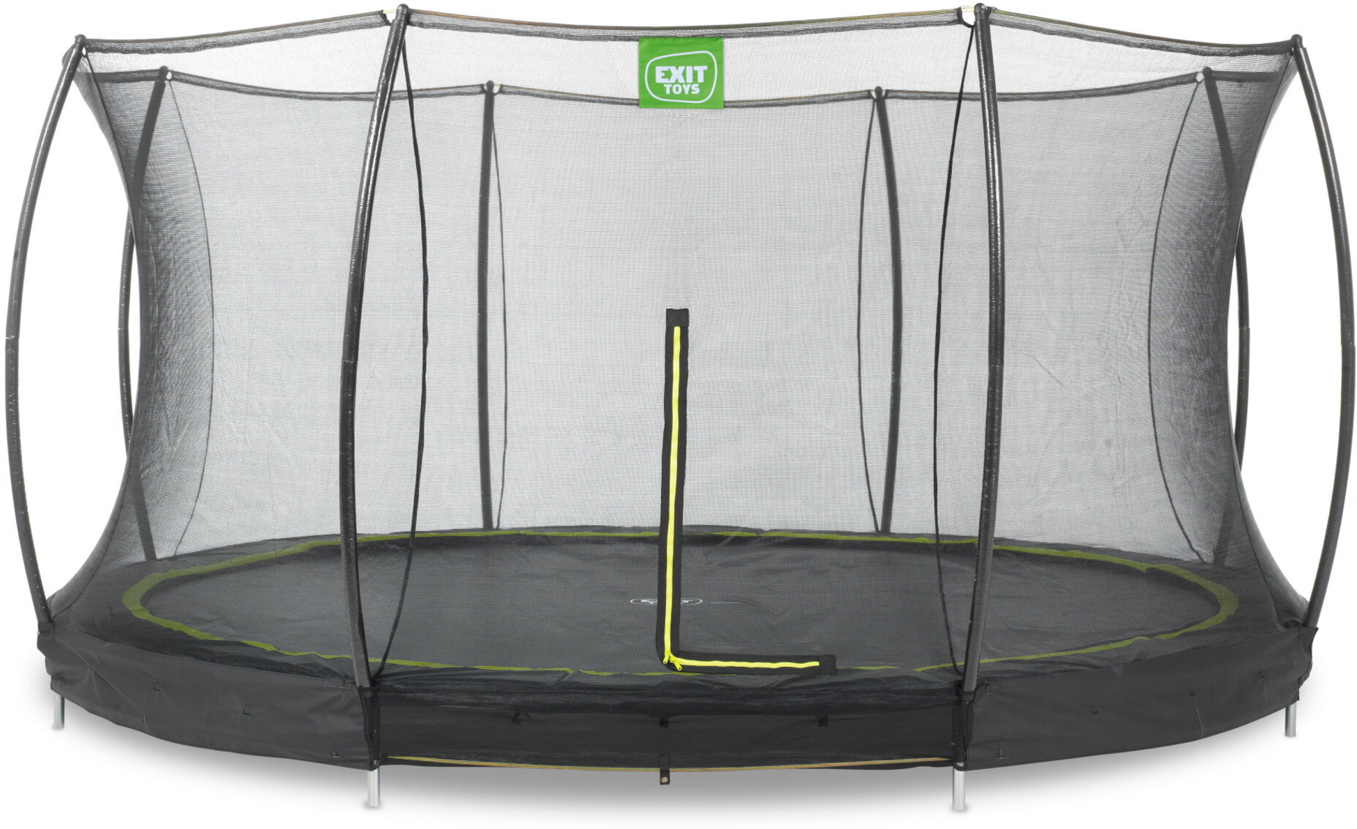 EXIT, Silhouette Nedgrävd Studsmatta Ø427cm Med Skyddsnät - Svart