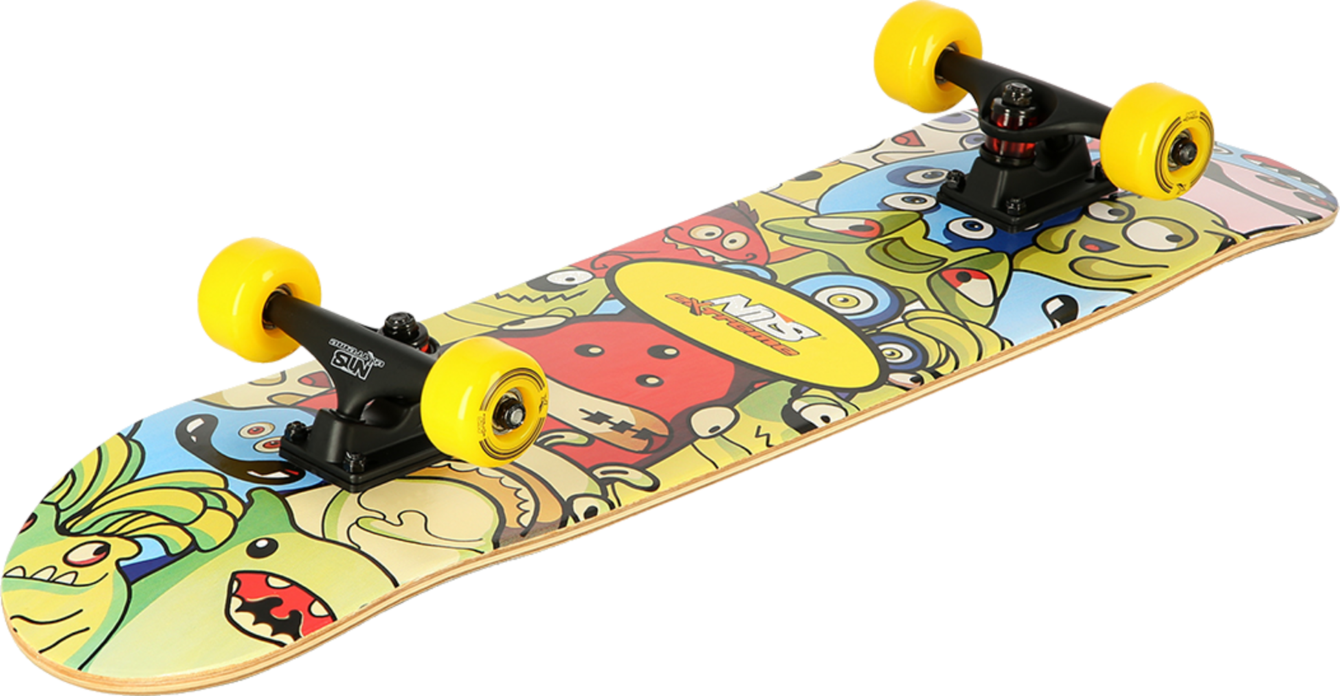 NORTHIX, Skateboard With Colorful Worms Design, Single Deck