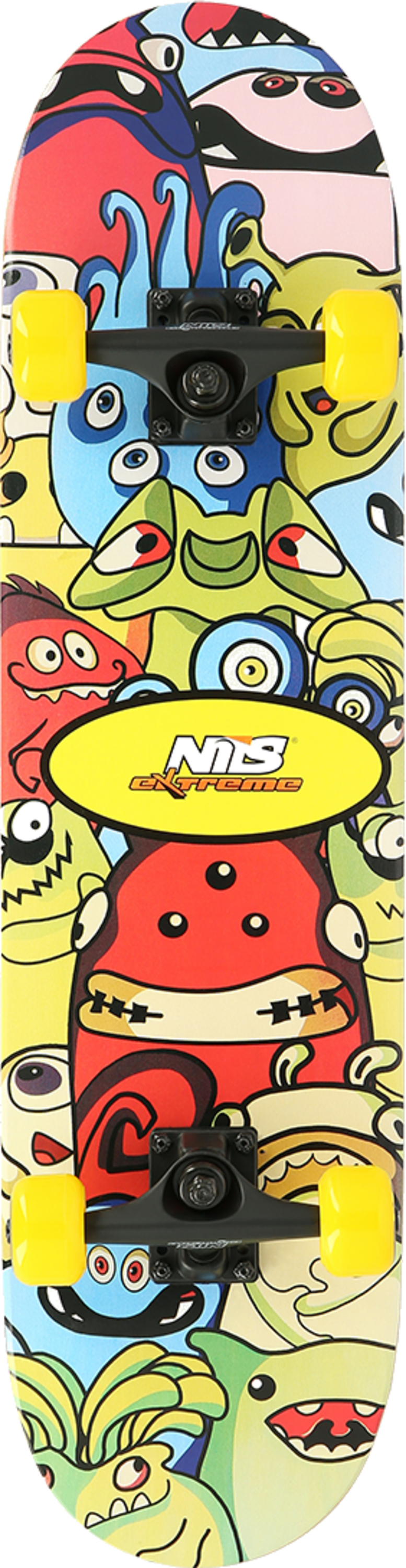 NORTHIX, Skateboard With Colorful Worms Design, Single Deck