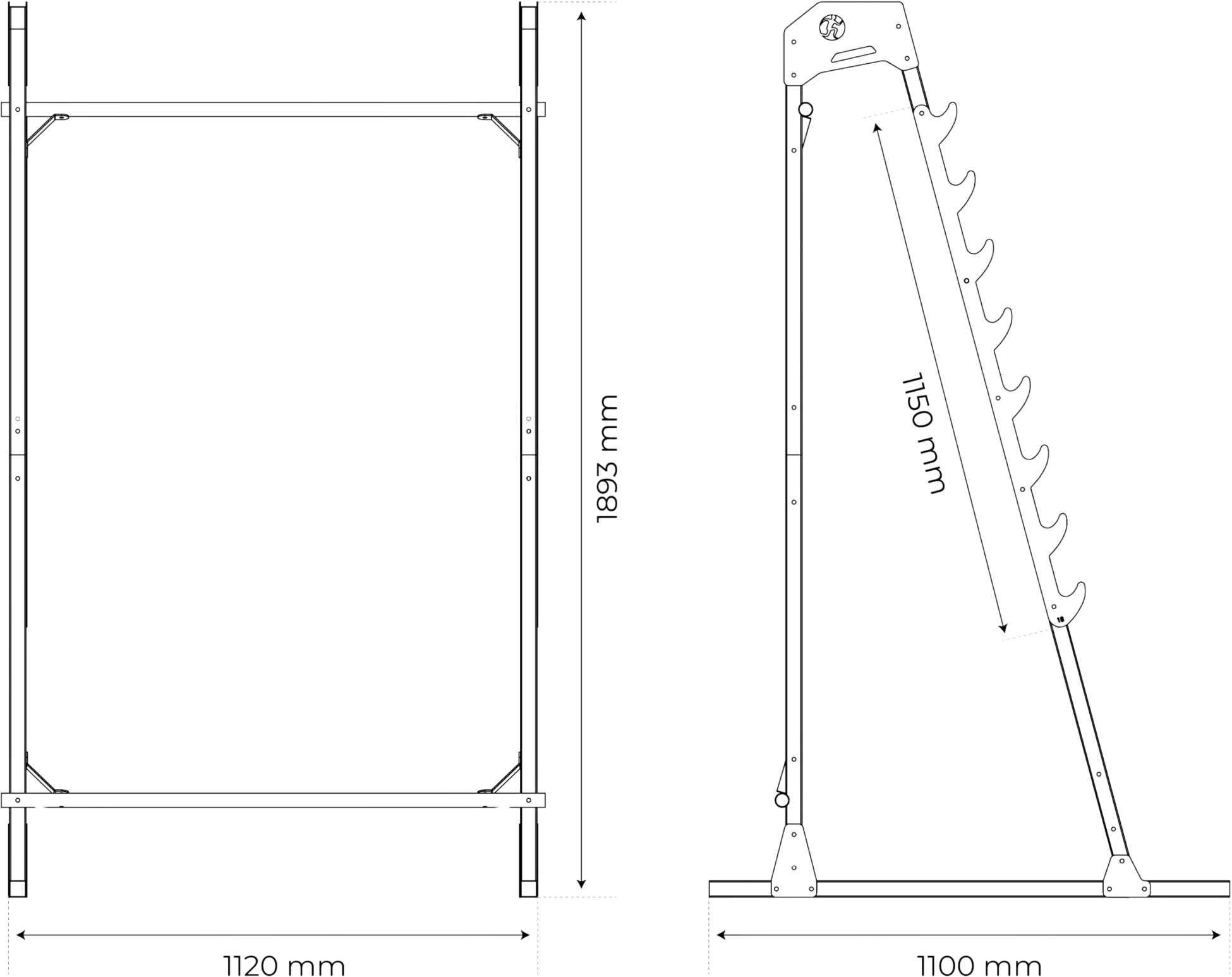 K-SPORT, Skivst&aring;ng - Flera Niv&aring;er Squat Rack
