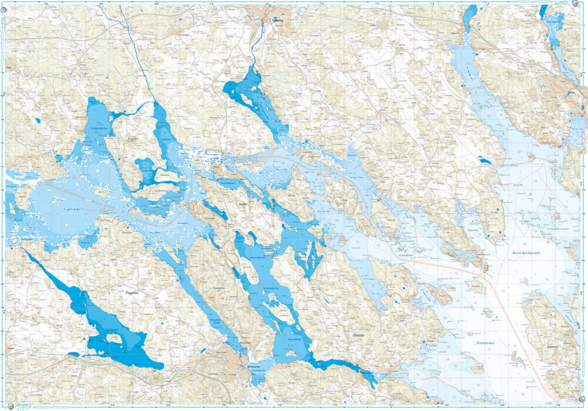 CALAZO, Skridskokarta M&auml;laren 1:50.000