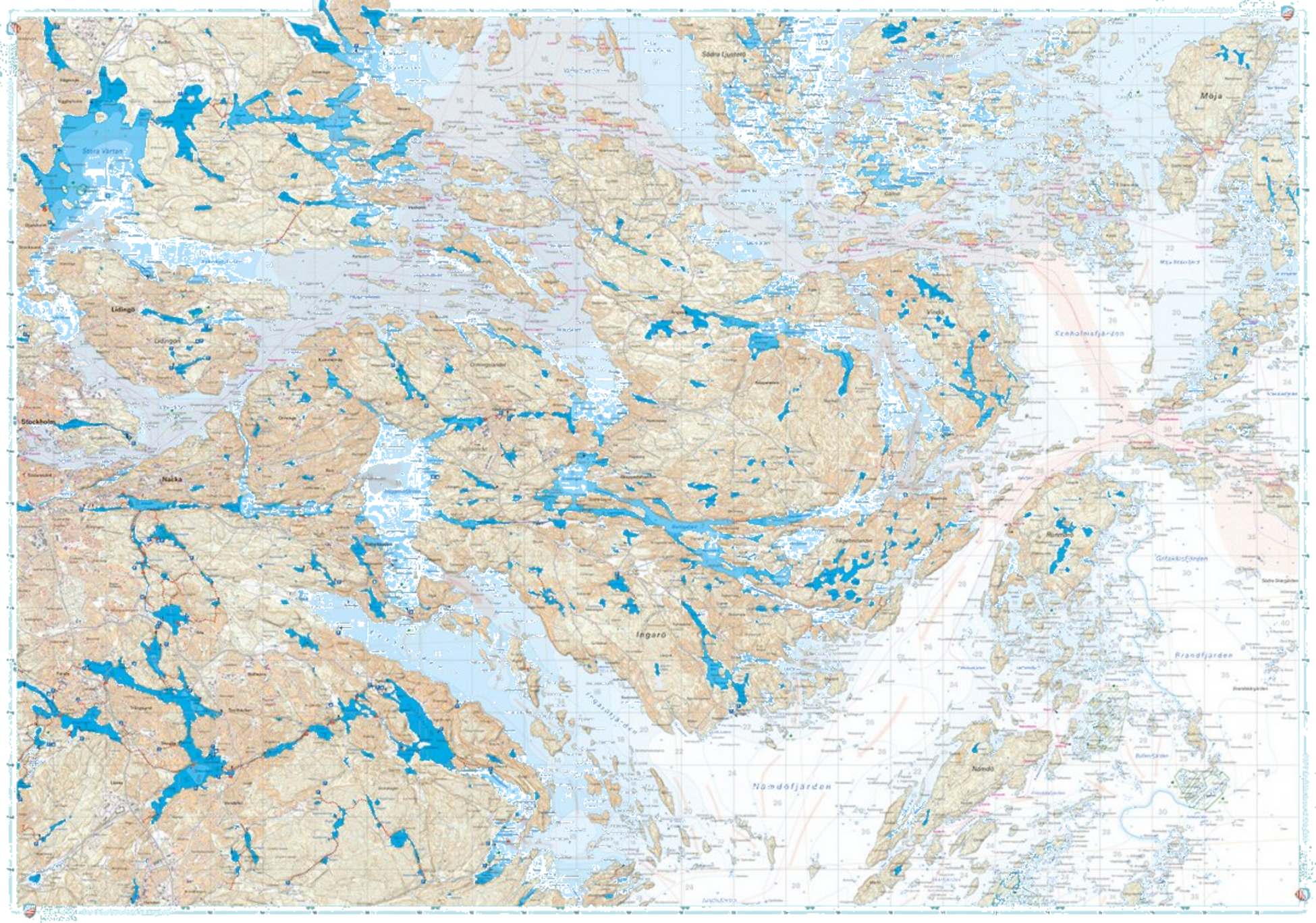 CALAZO, Skridskokarta Stockholms Skärgård - Södra 1:50.000