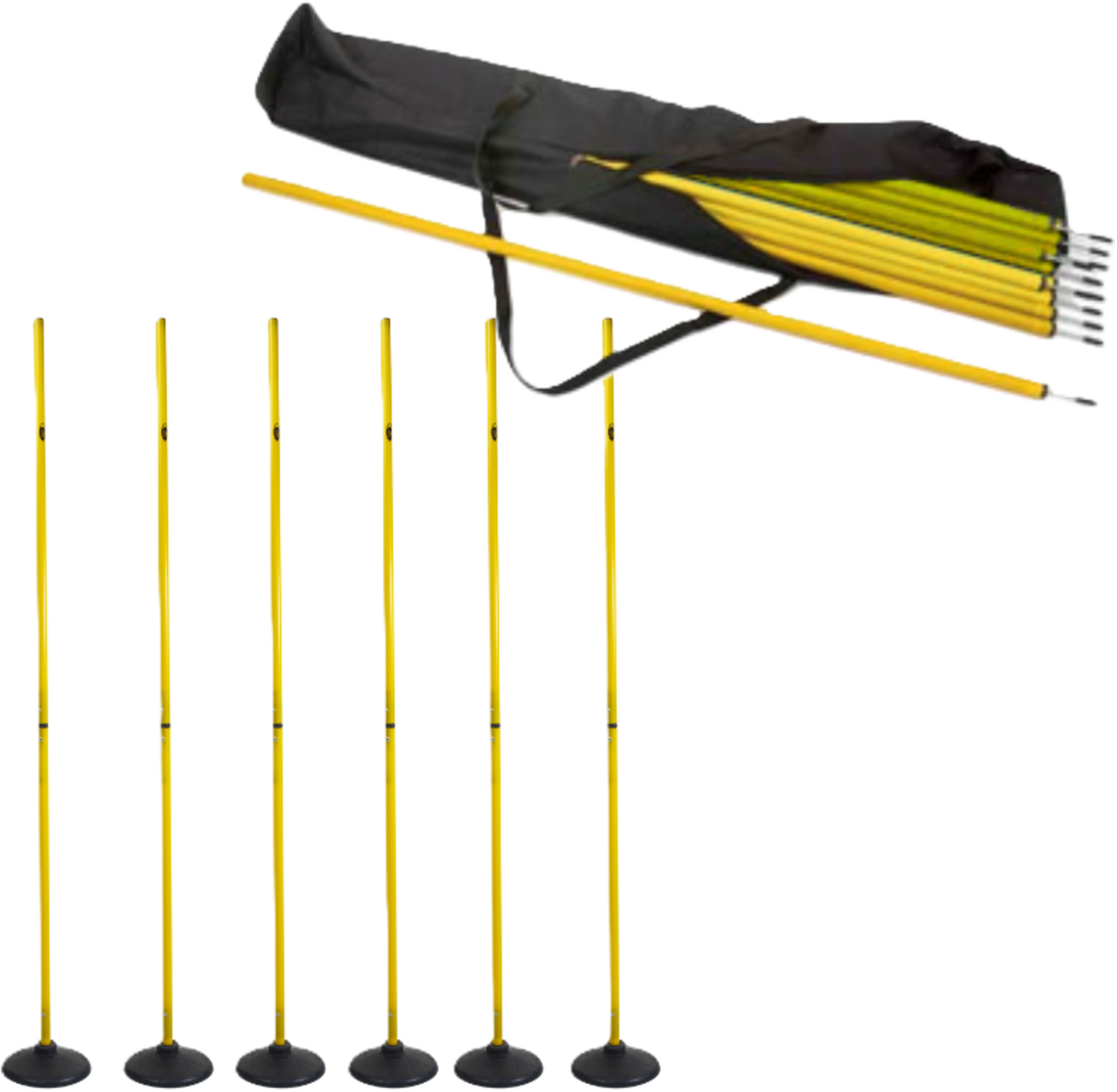 PRO MATCH, Slalomkäpp Med Fot 170cm  6-pack. Inklusive 1st Förvaringsväska