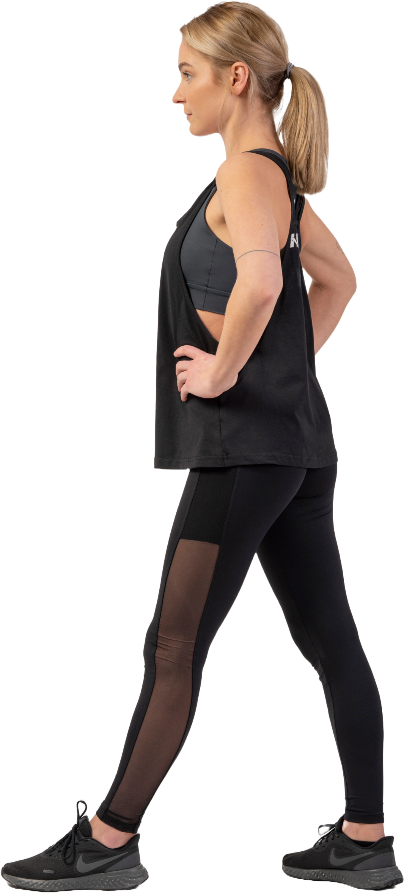 NEBBIA, Sleeveless Loose Cross Back Tank Top "feeling Good"