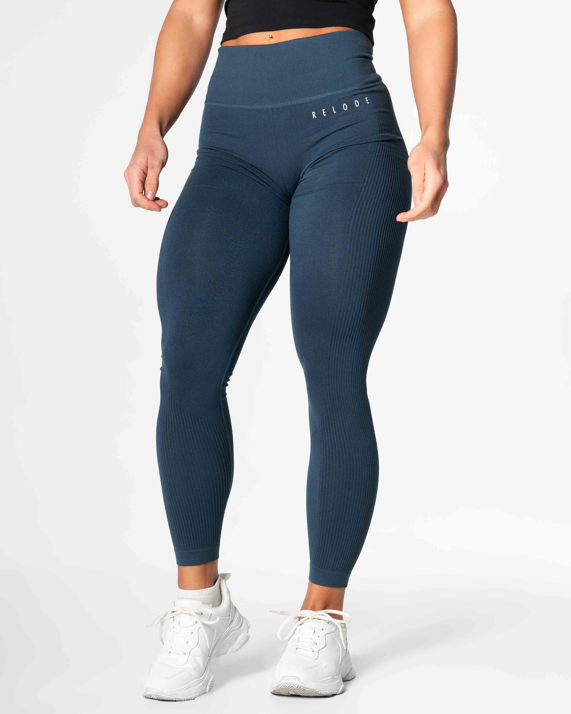 RELODE, Slipstream Seamless Tights - Petrolblå
