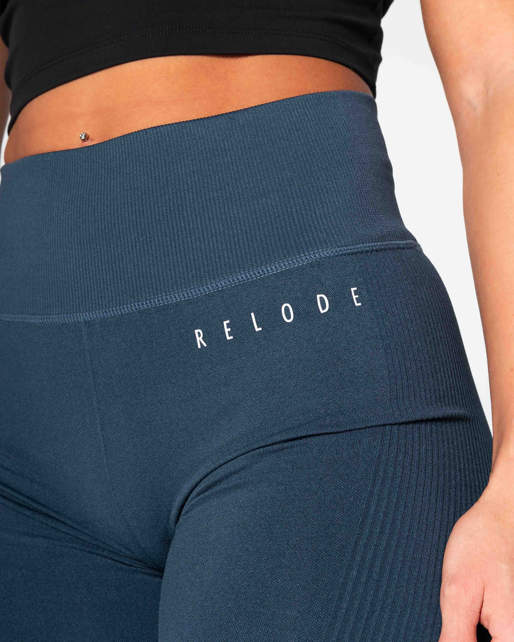 RELODE, Slipstream Seamless Tights - Petrolblå