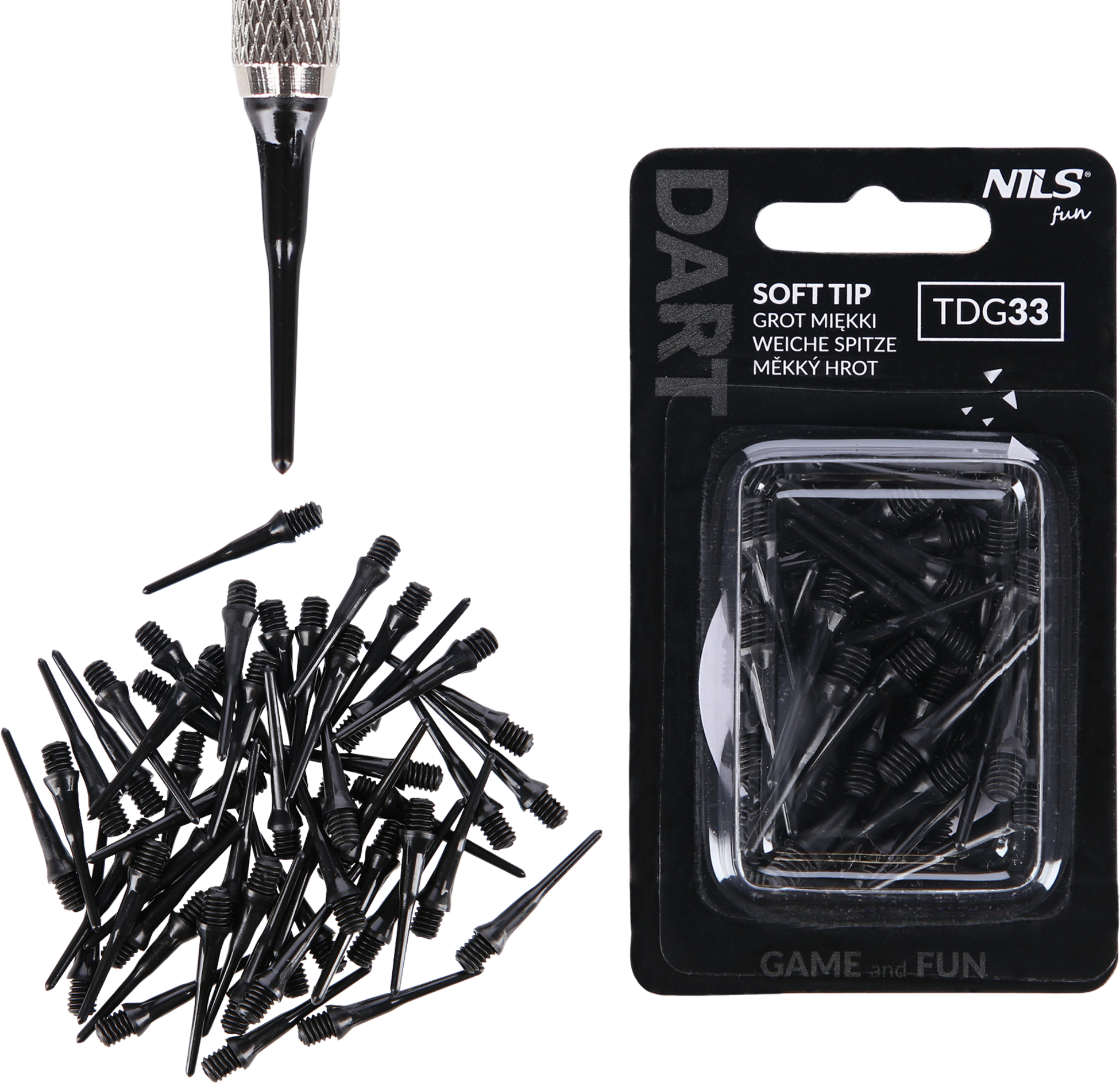 NORTHIX, Soft Dart Tip, 33 Pack, Nils Fun