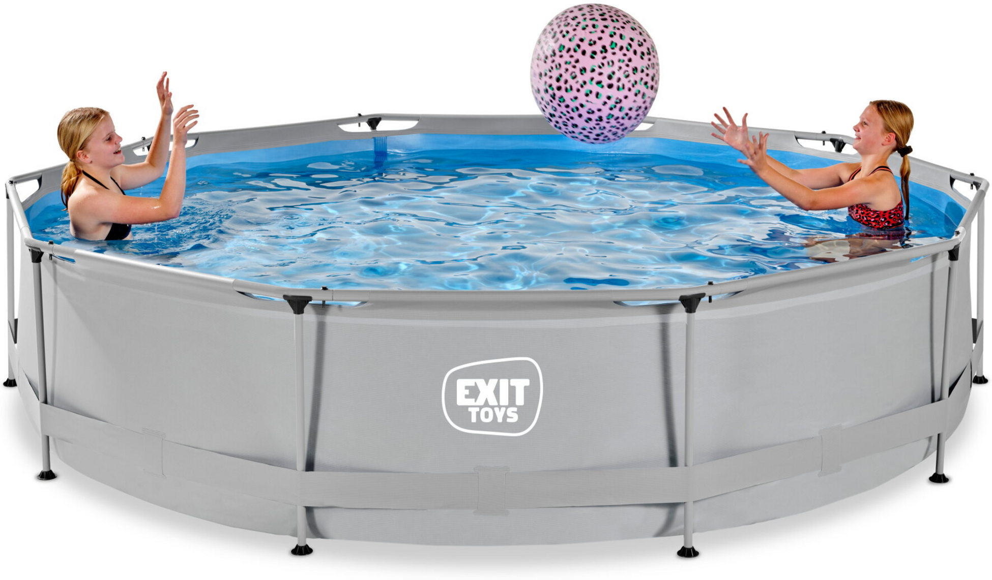 EXIT, Soft Grey Pool &Oslash;360x76cm Med Filterpump - Gr&aring;