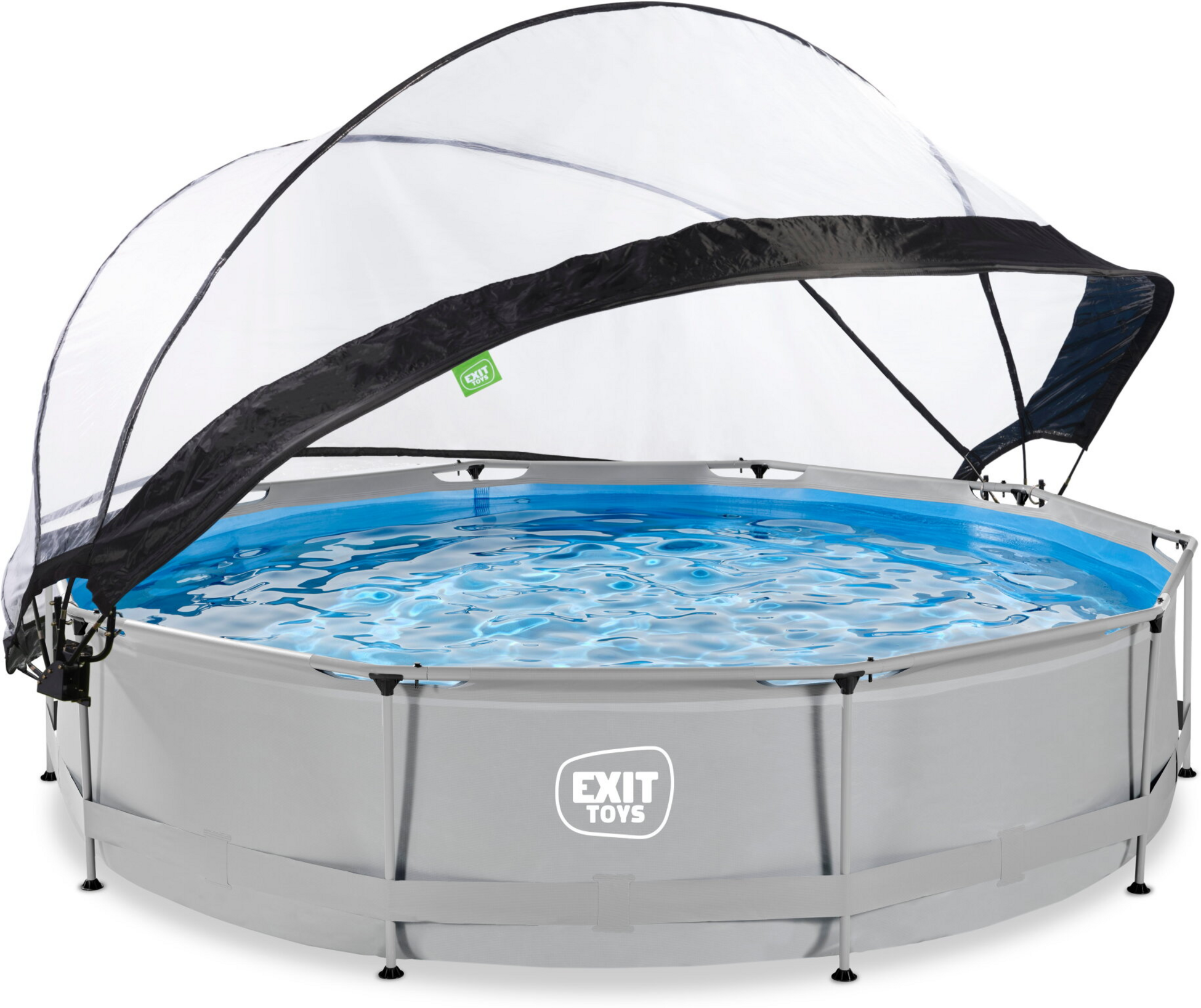 EXIT, Soft Grey Pool Ø360x76cm Med Filterpump Och Tak - Grå