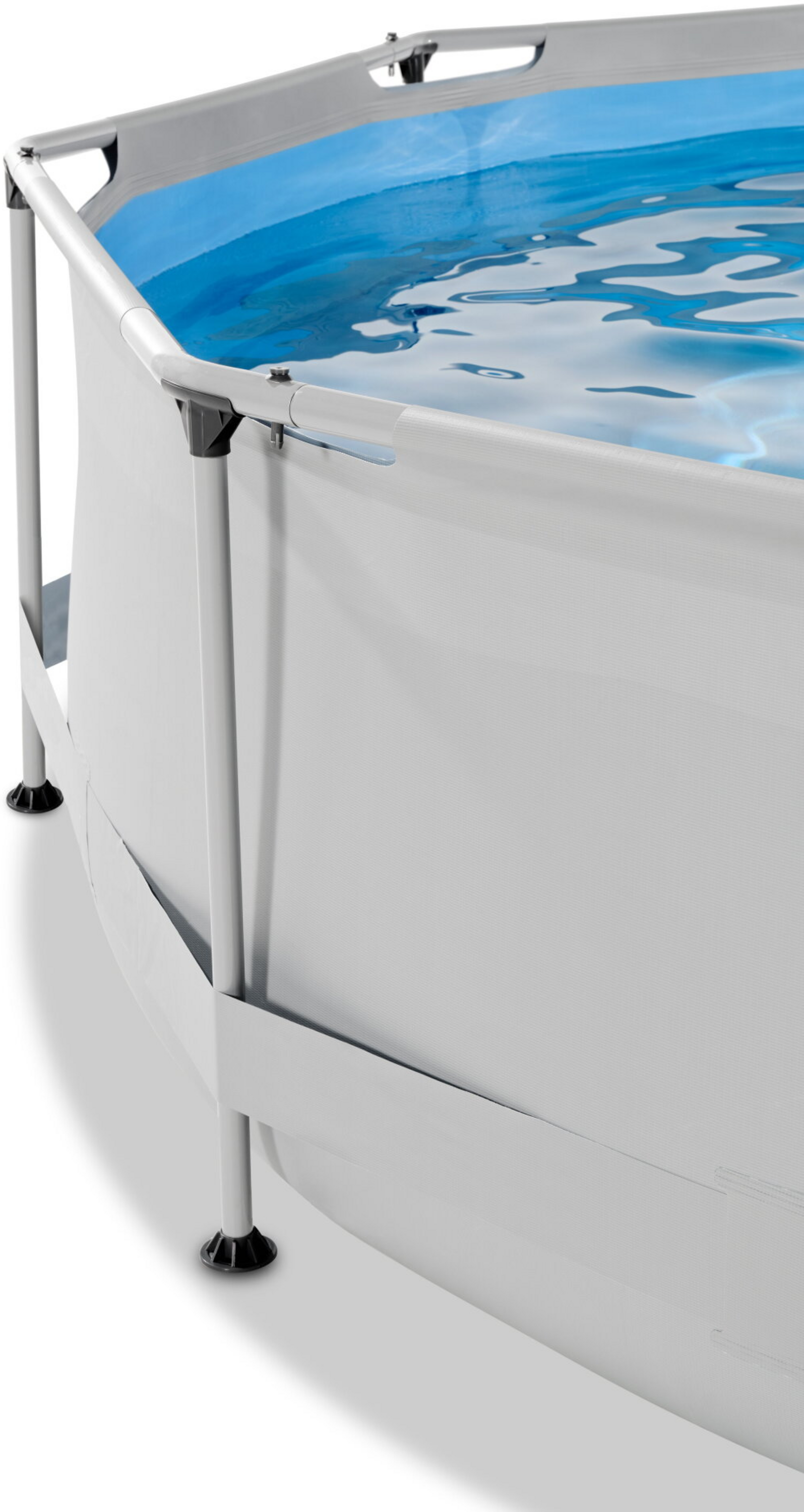 EXIT, Soft Grey Pool Ø360x76cm Med Filterpump Och Tak - Grå