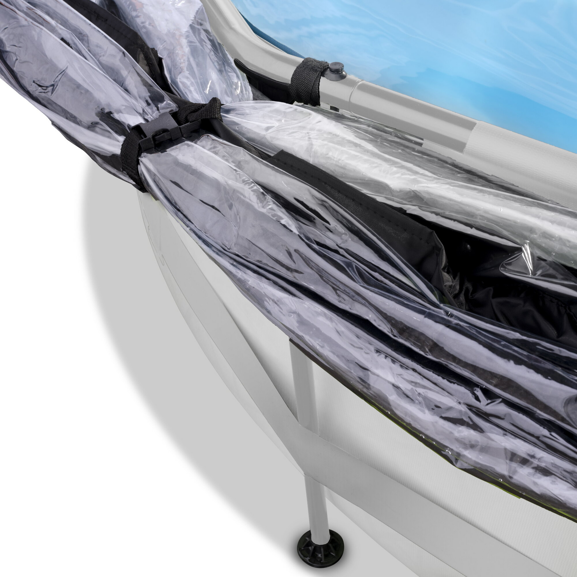 EXIT, Soft Grey Pool Ø360x76cm Med Filterpump Och Tak - Grå