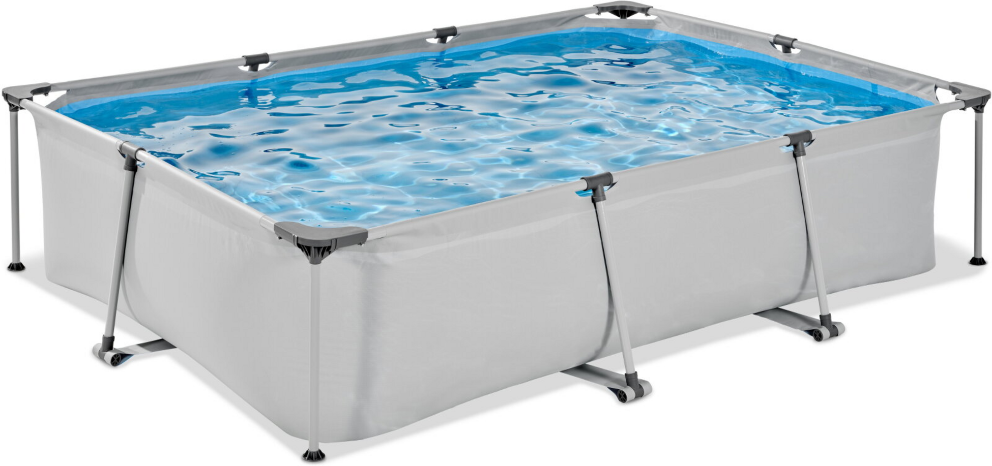 EXIT, Soft Grey Pool 300x200x65cm Med Filterpump - Gr&aring;