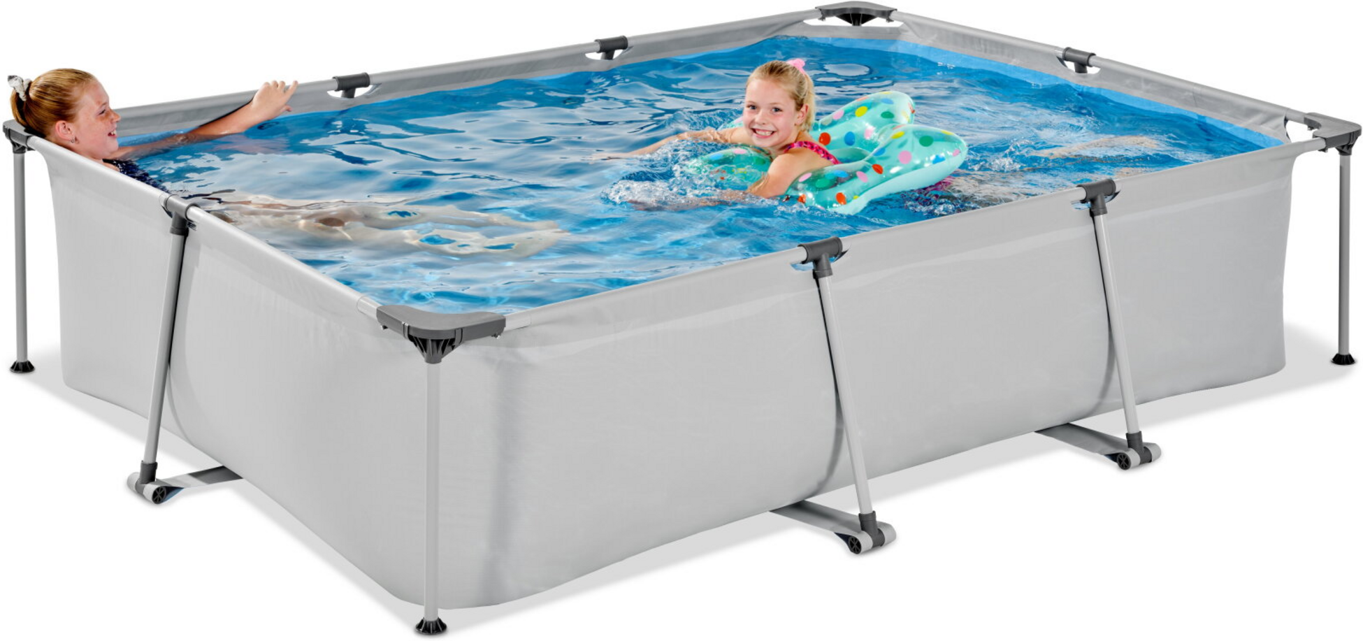 EXIT, Soft Grey Pool 300x200x65cm Med Filterpump - Gr&aring;