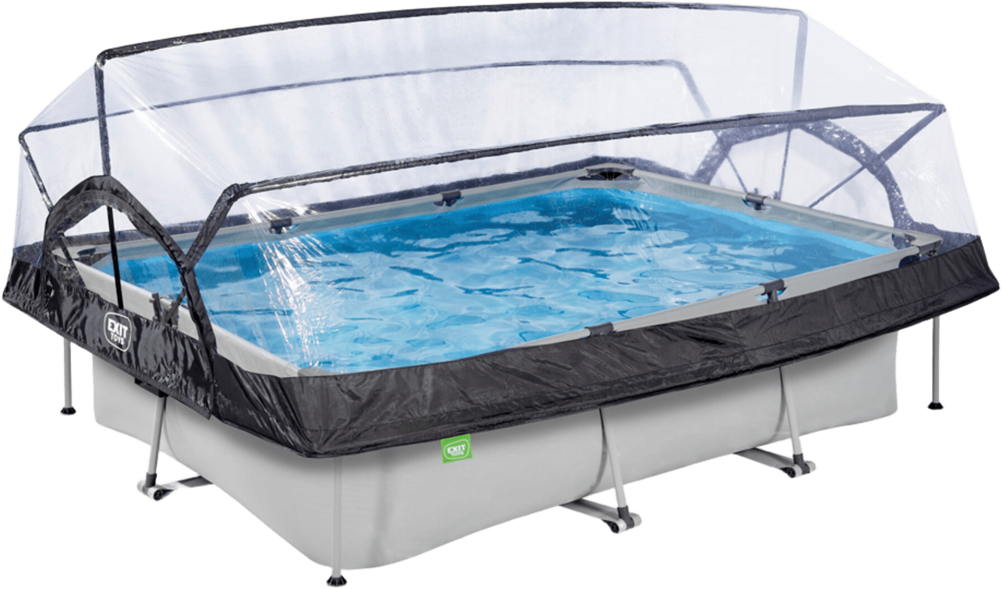 EXIT, Soft Grey Pool 300x200x65cm Med Filterpump Och Tak - Gr&aring;