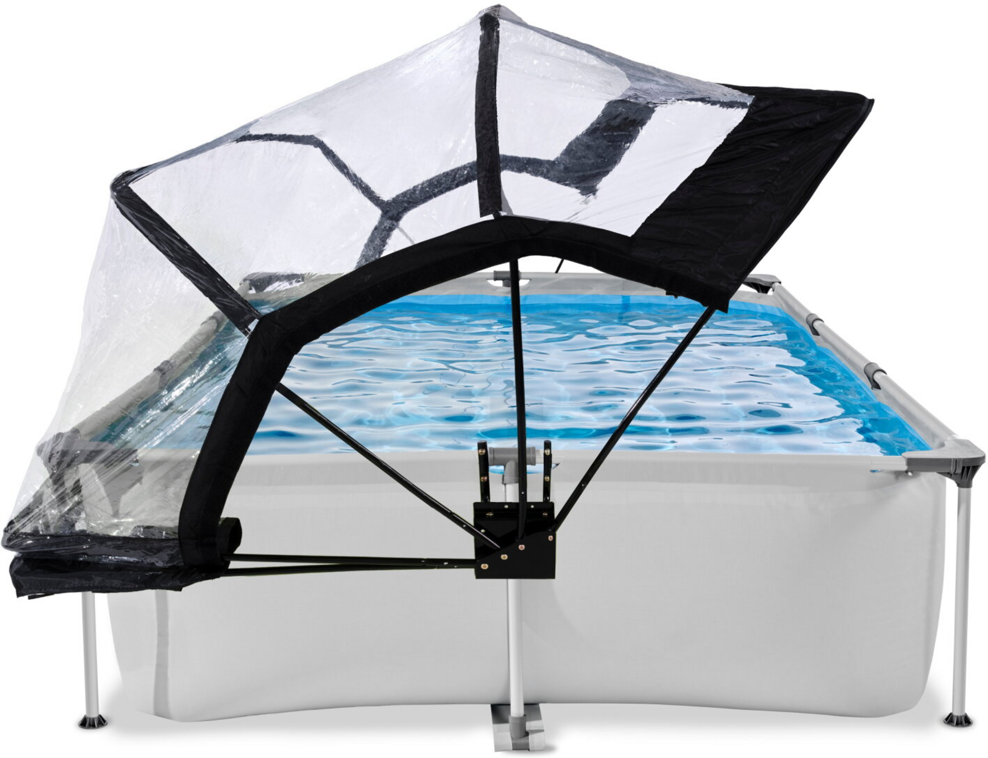 EXIT, Soft Grey Pool 300x200x65cm Med Filterpump Och Tak - Gr&aring;