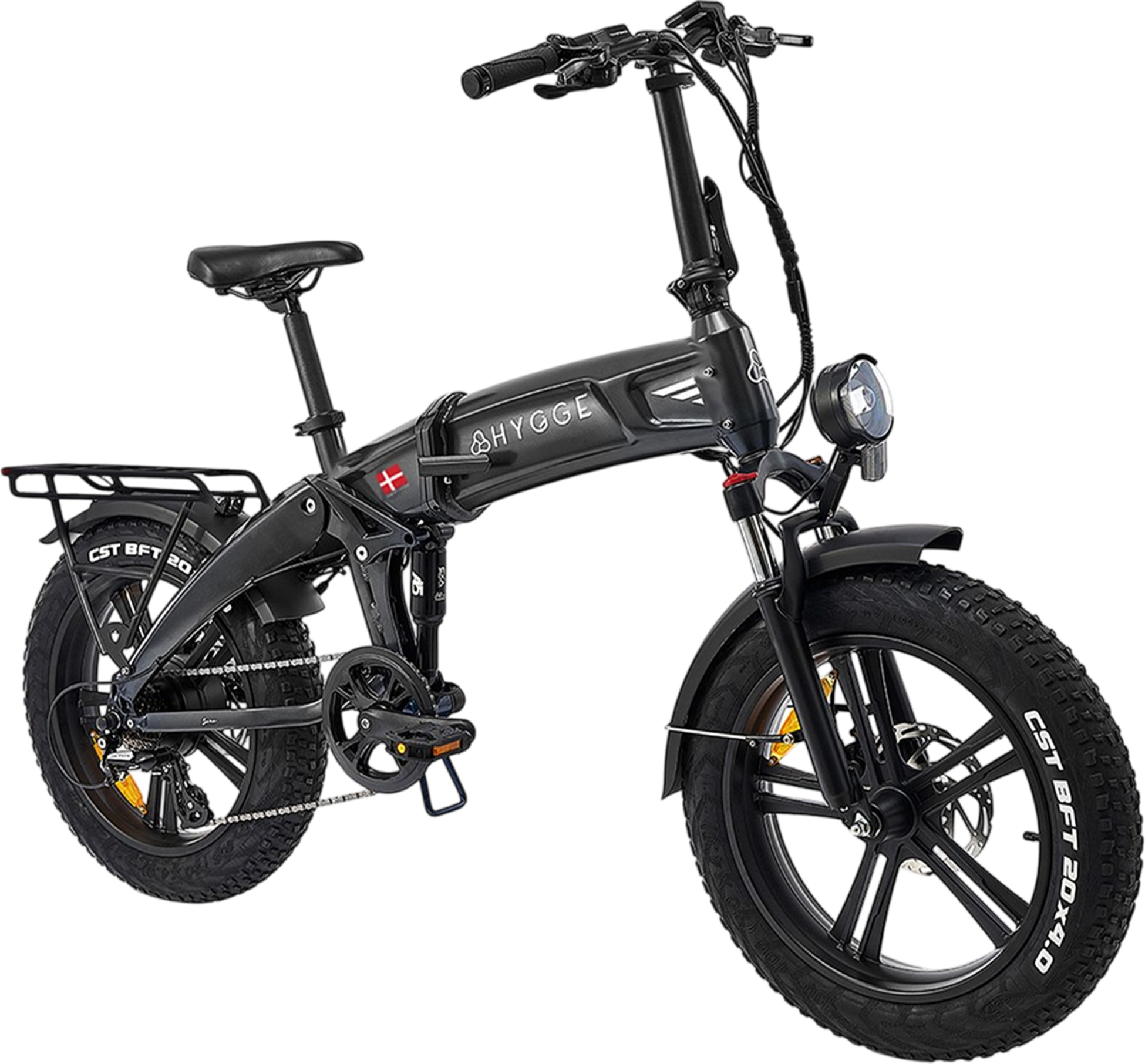 HYGGE BIKES, Sor&oslash; 2026 - Folding Fat Tyre E-bike 48v 14.5ah - Obsidian Black