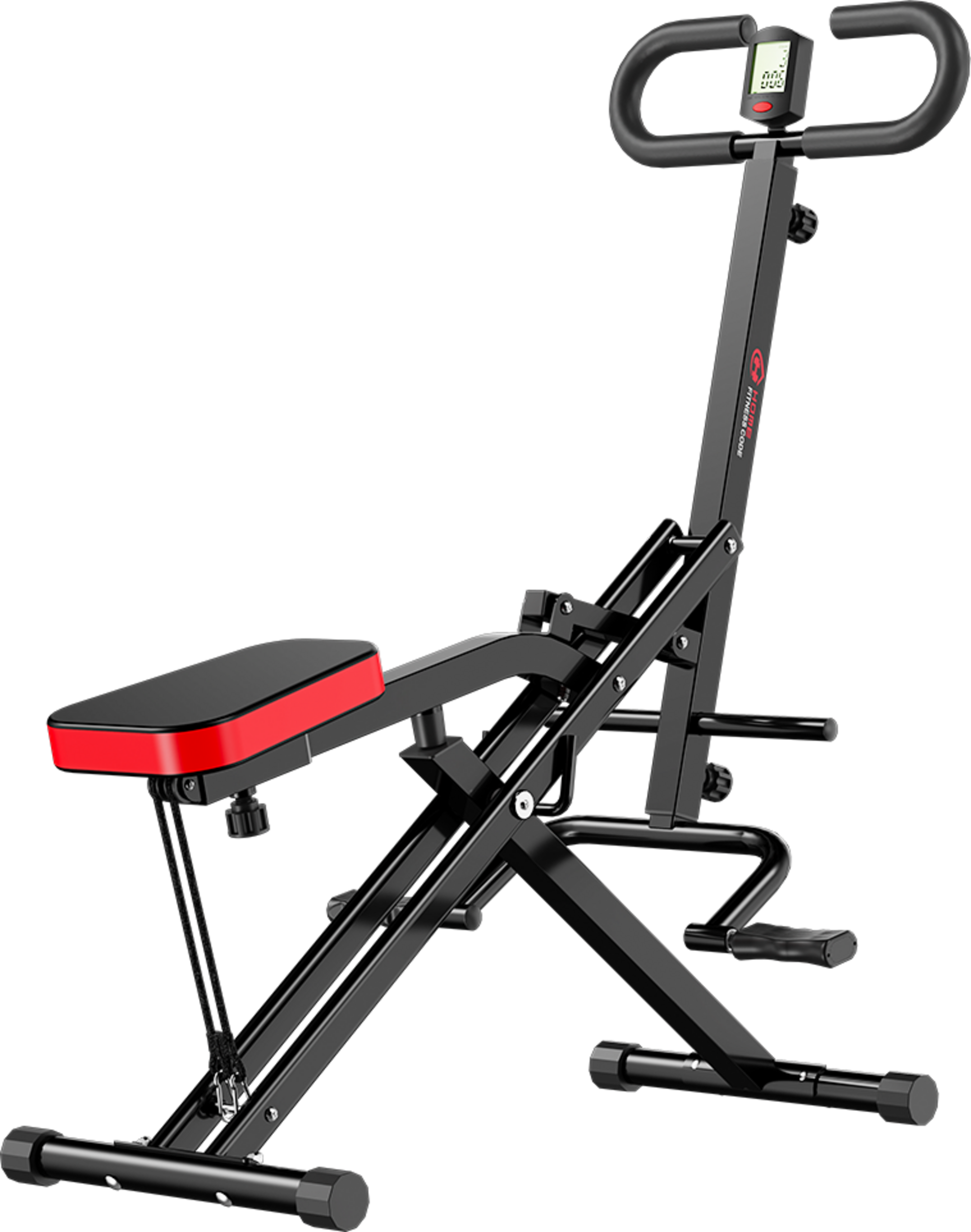 HOMEFITNESSCODE, Squat Machine Bike With Resistance Bands &ndash; Ab Booster Trainer