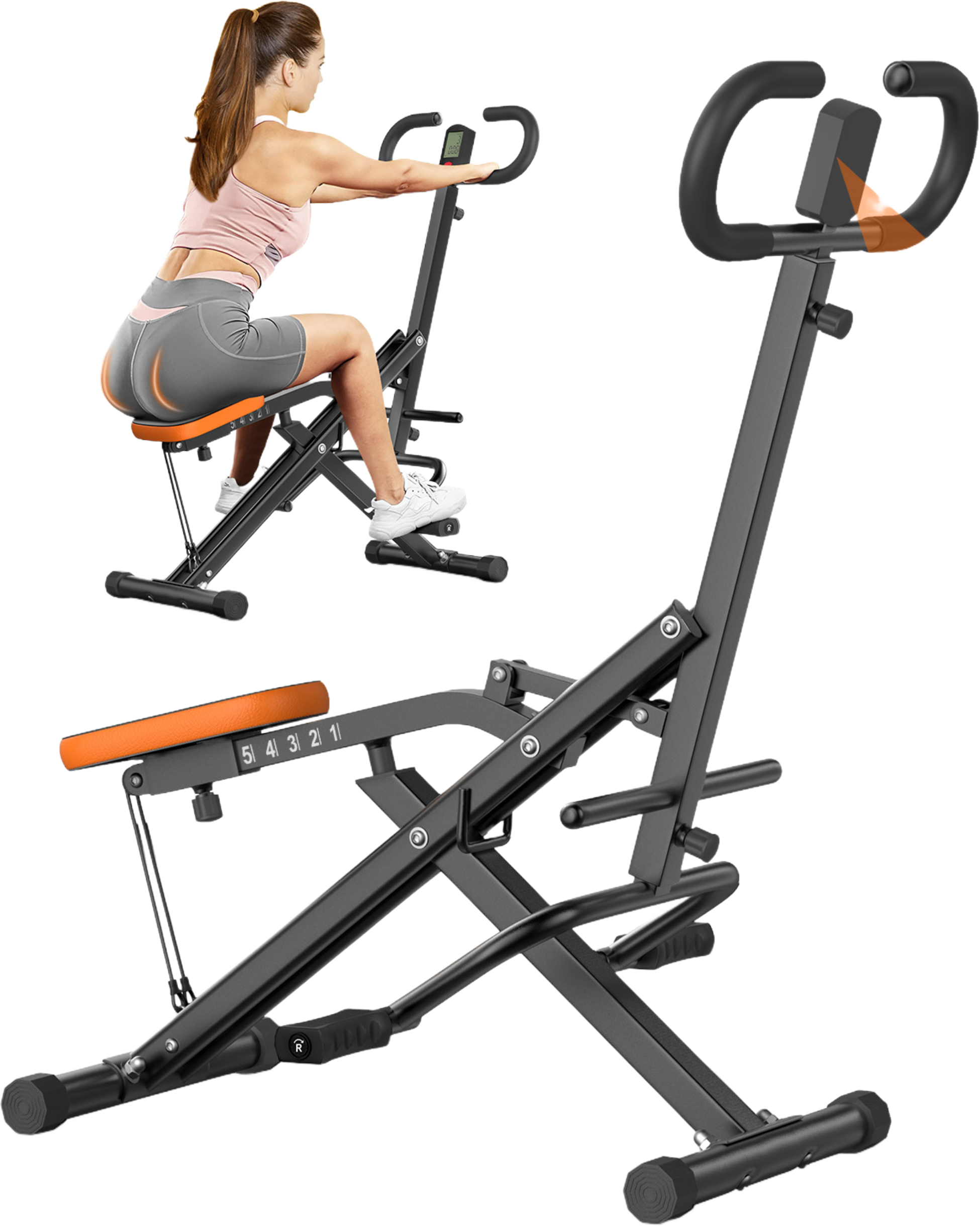 HOMEFITNESSCODE, Squat Maskin , Träningscykel Med Motståndsband – Ab Booster För Mage, Ben , Rumpa