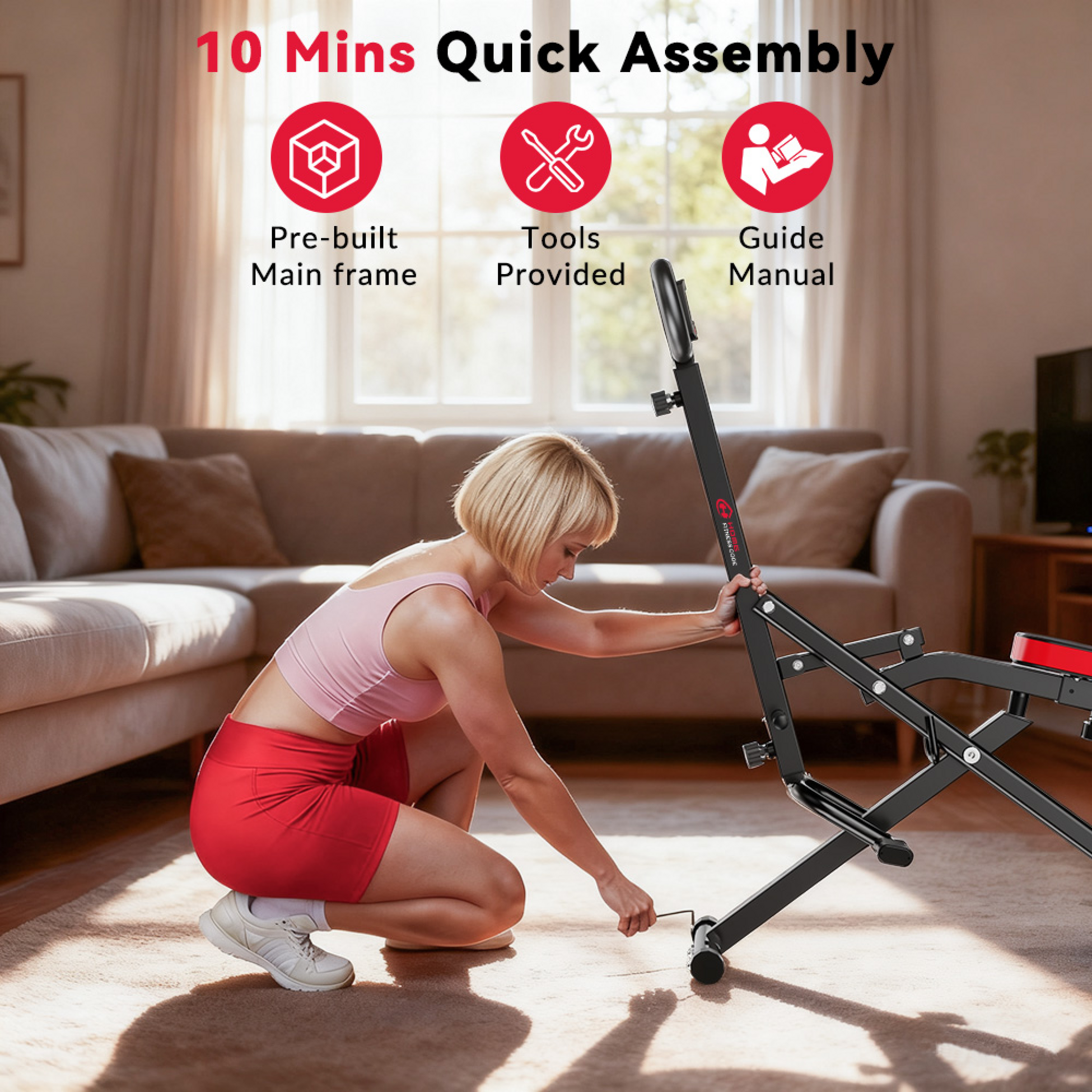 HOMEFITNESSCODE, Squat Maskin , Tr&auml;ningscykel Med Motst&aring;ndsband &ndash; Ab Booster F&ouml;r Mage, Ben , Rumpa