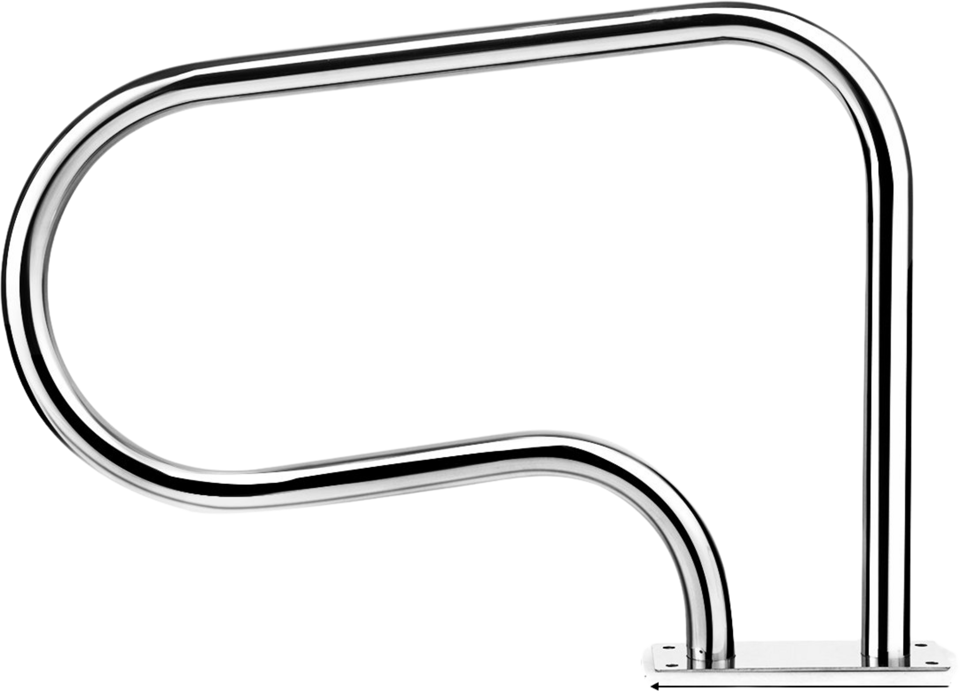 B2X, Stainless Steel 304 Pool Handrail Swimming Pool Ladder Handrail Entry Ladder With Base Plate