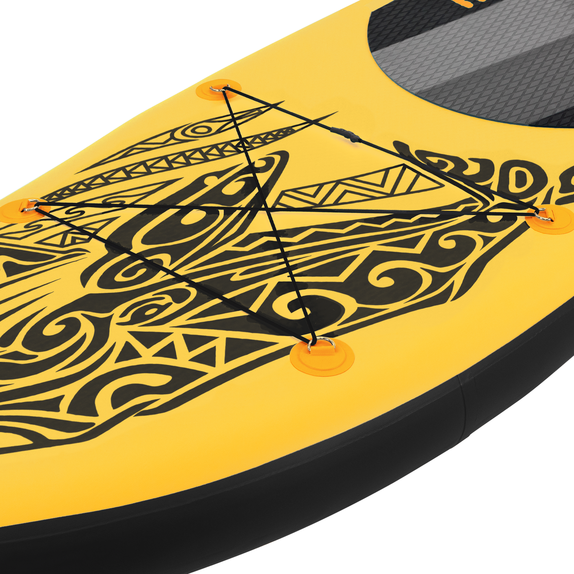 ECD GERMANY, Stand Up Paddle Uppbl&aring;sbar Sup-br&auml;da Makani 320x80x15 Cm I Gult Av Pvc Inkl. Pump Och B&auml;rv&auml;ska