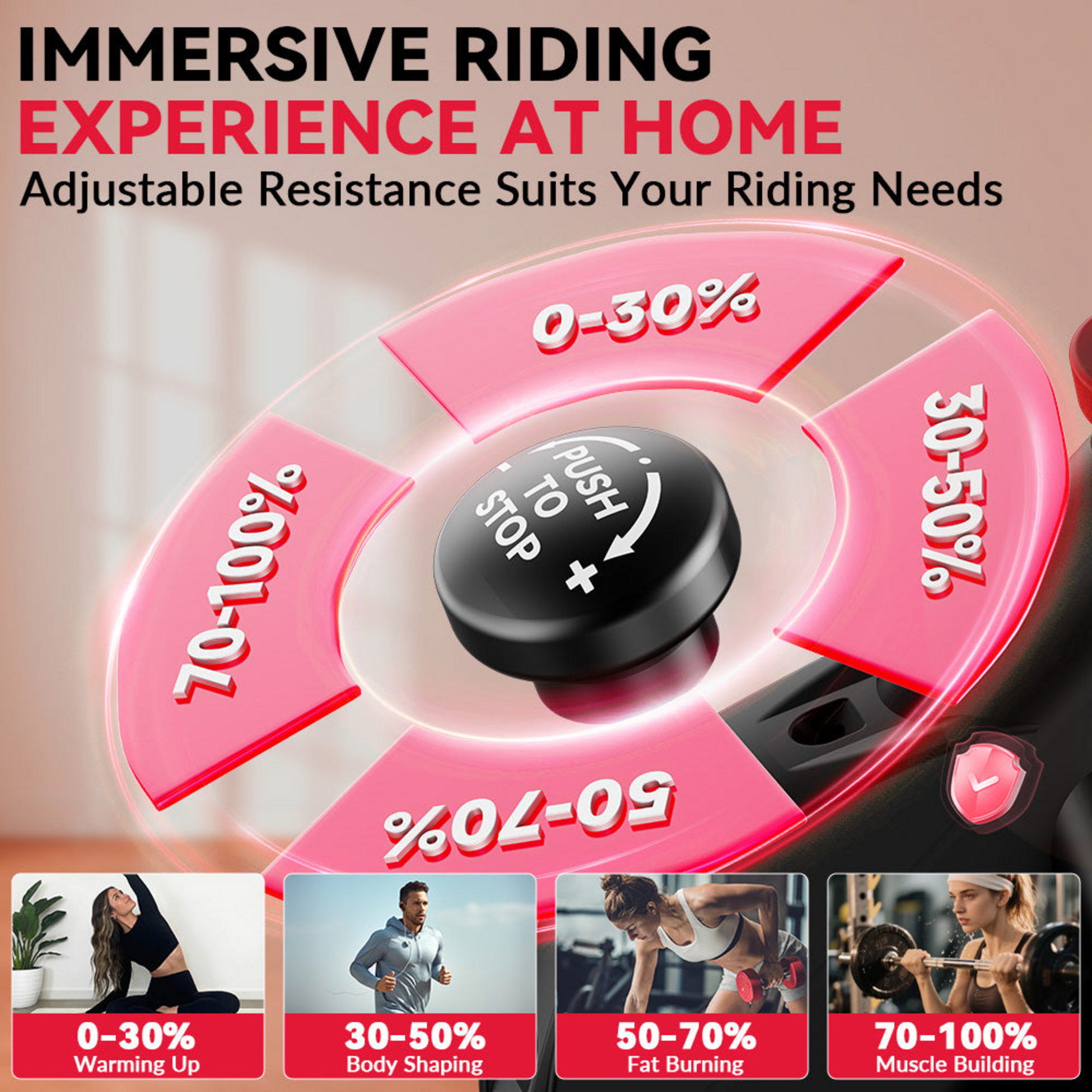 HOMEFITNESSCODE, Stationär Träningscykel D1 – Tyst, Justerbar Motstånd, Hemträning(10kg Flywheel)
