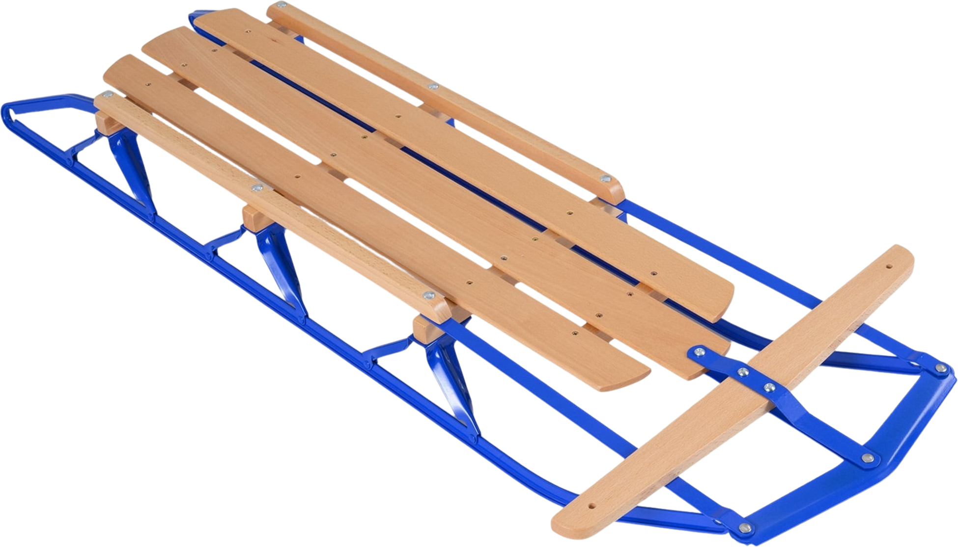 NORTHIX, Steel  Wood Sled With Steering Bar &ndash; Blue, 150kg Capacity