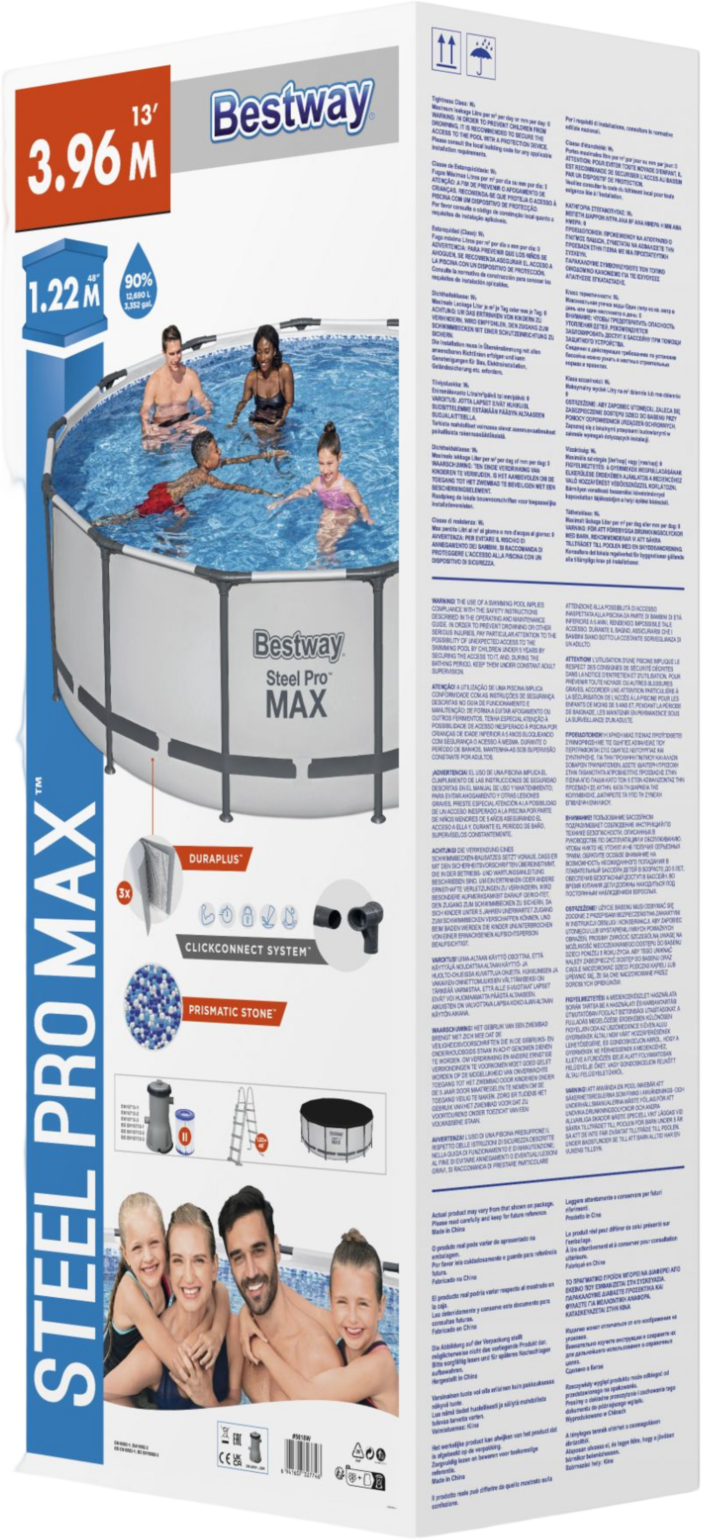 BESTWAY, Steel Pro Max Pool 3,96 X 1,22m Clickconnect