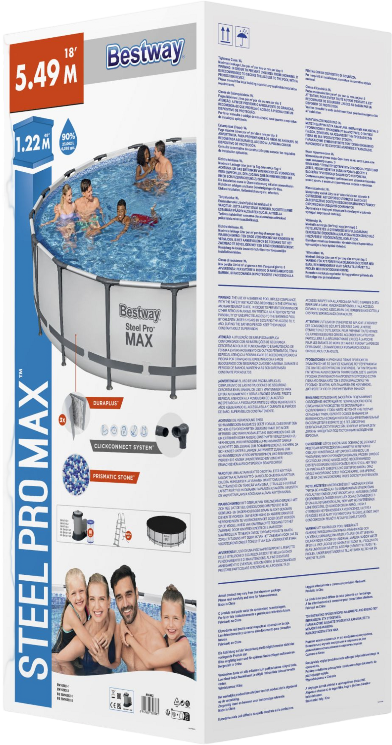 BESTWAY, Steel Pro Max Pool 5,49 X 1,22m Clickconnect