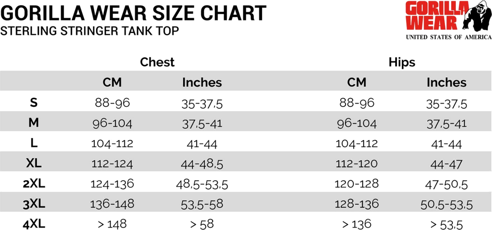 GORILLA WEAR, Sterling Stringer Tank Top