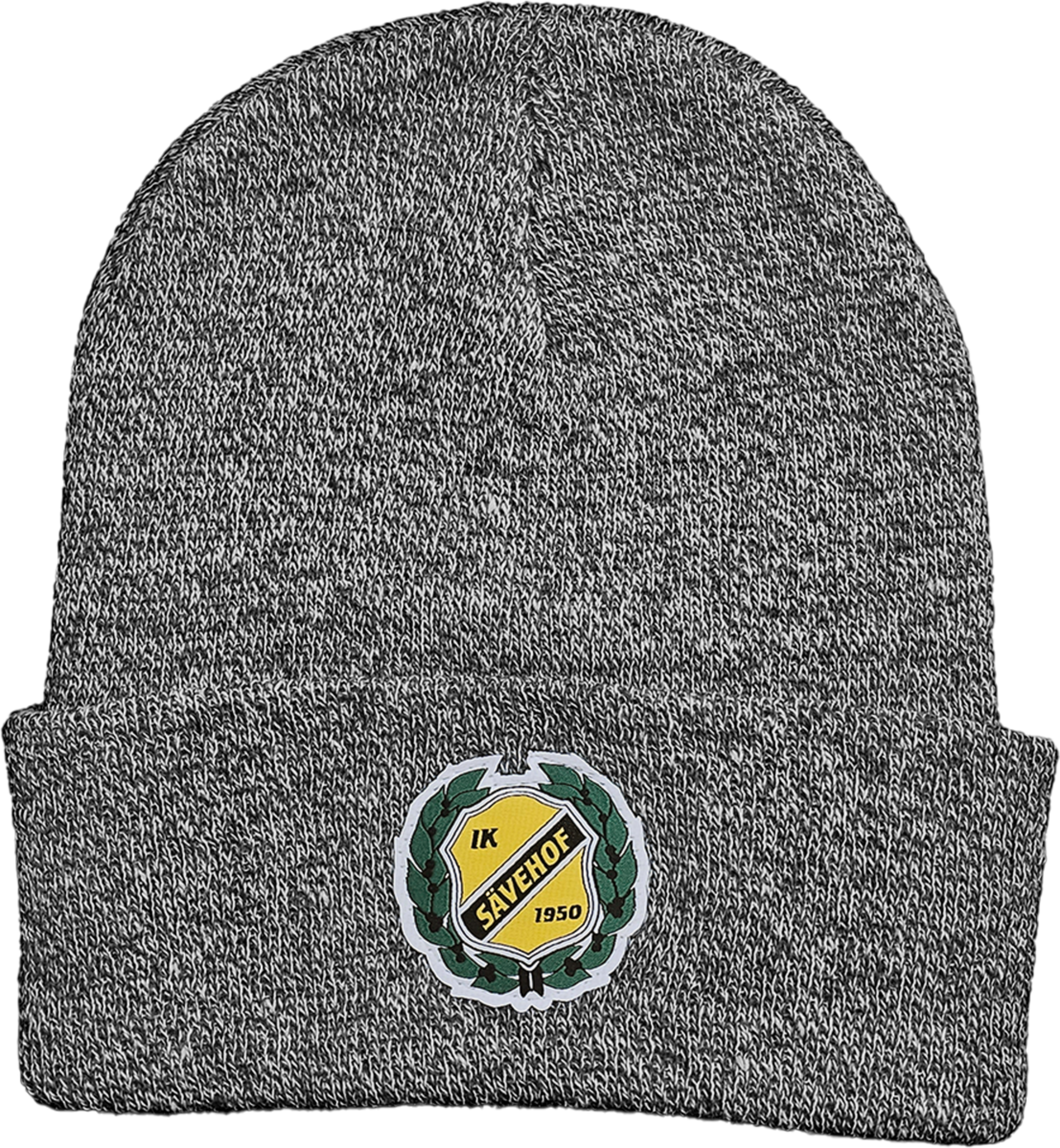 IK SÄVEHOF, Stickad Mössa Klubbemblem, Gråmelange