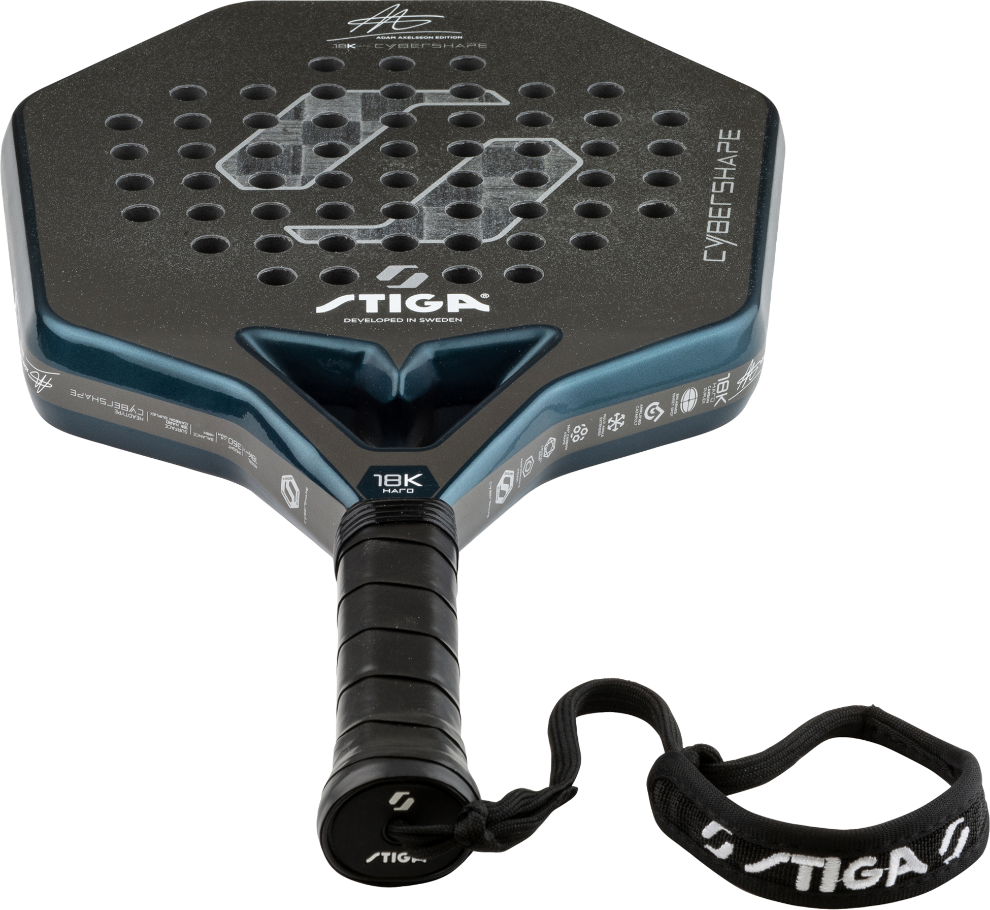 STIGA, Stiga Padel Racket Cybershape 18k Hard Adam Axelsson Edition